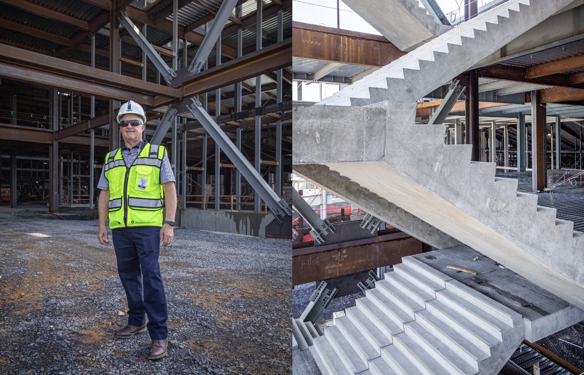 photo of Dwayne Rush on site at Beaver Stadium during construction by Nick Sloff '92 A&A