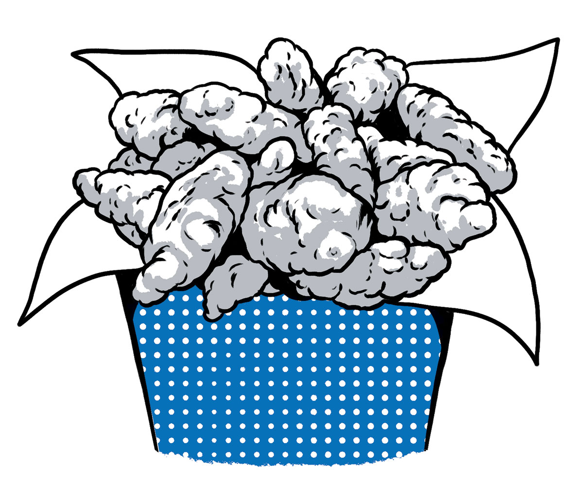 illustration of chicken tenders in a basket by Joel Kimmel