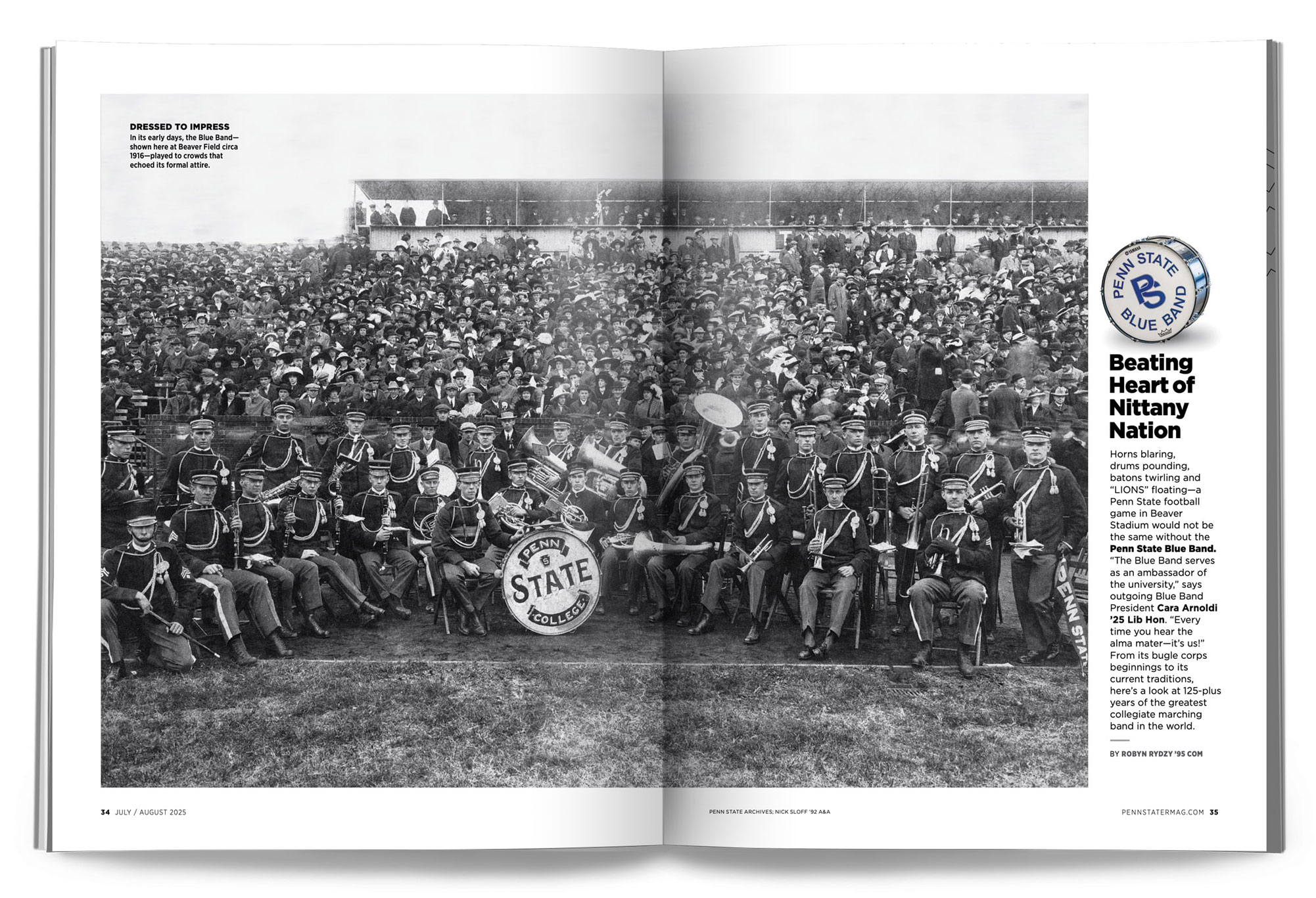 opening spread of Beating Heart of Nittany Nation from July/Aug '25 issue