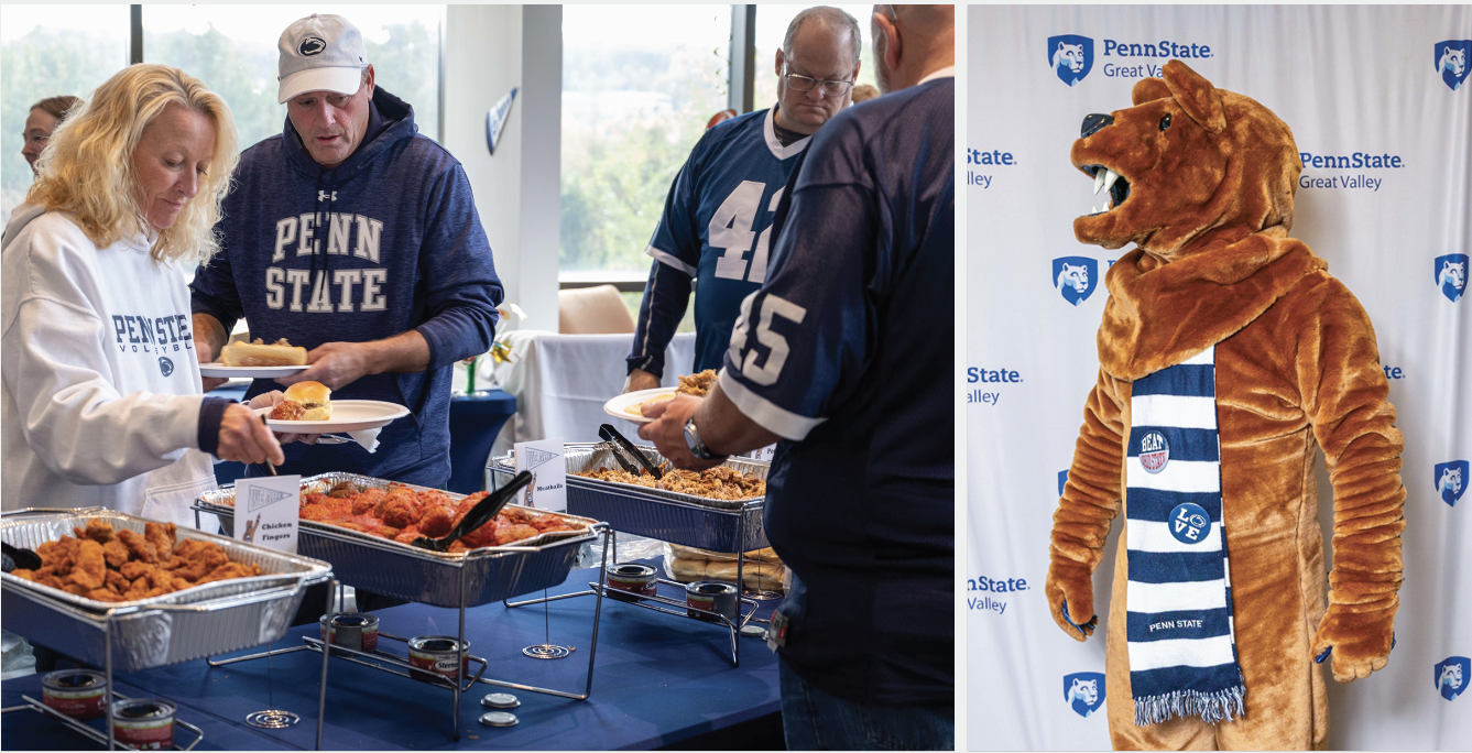 side by side photos of Great Valley Alumni Society activities, courtesy