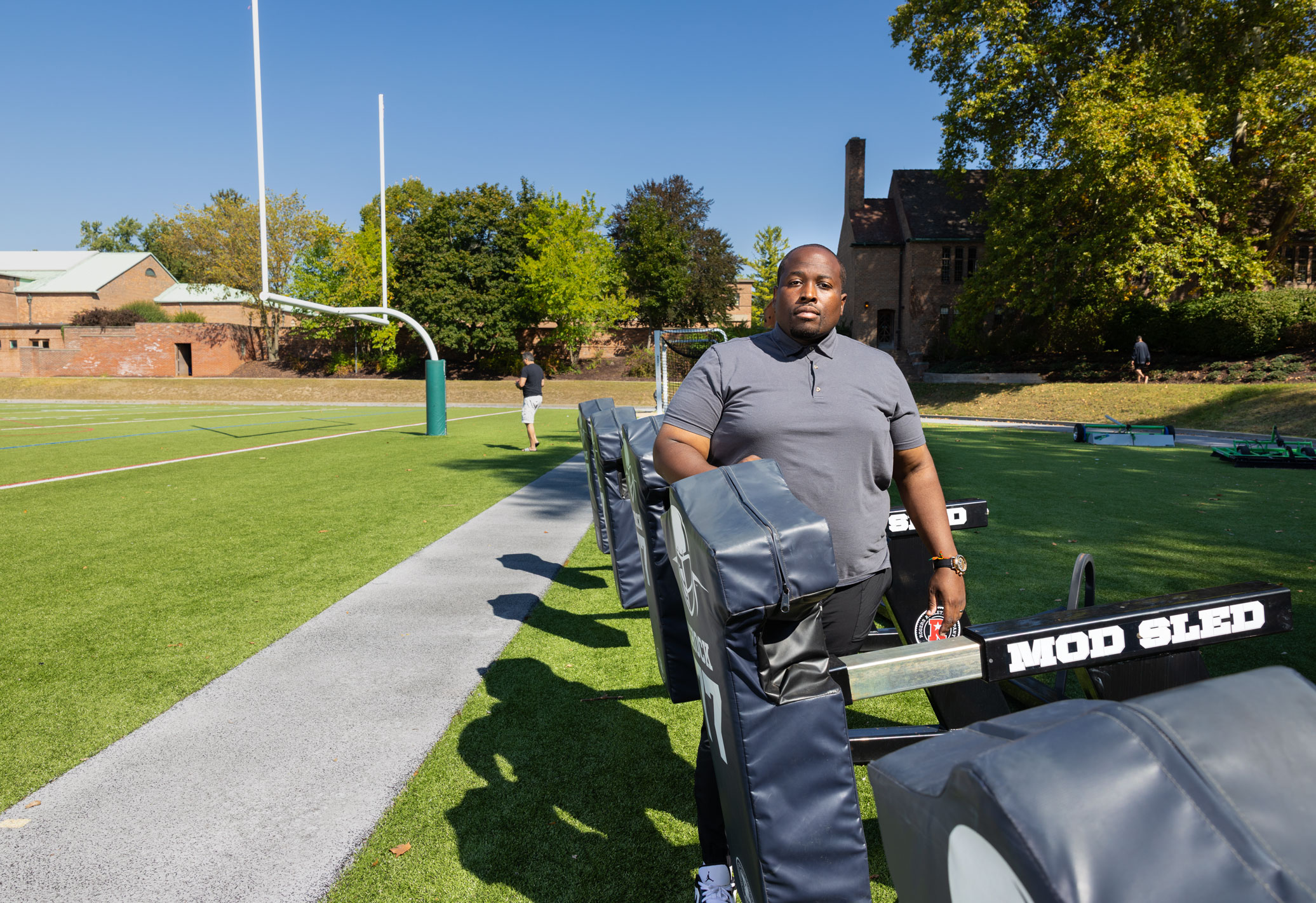 Marcus Green on the football field, photo by Michael Lewis