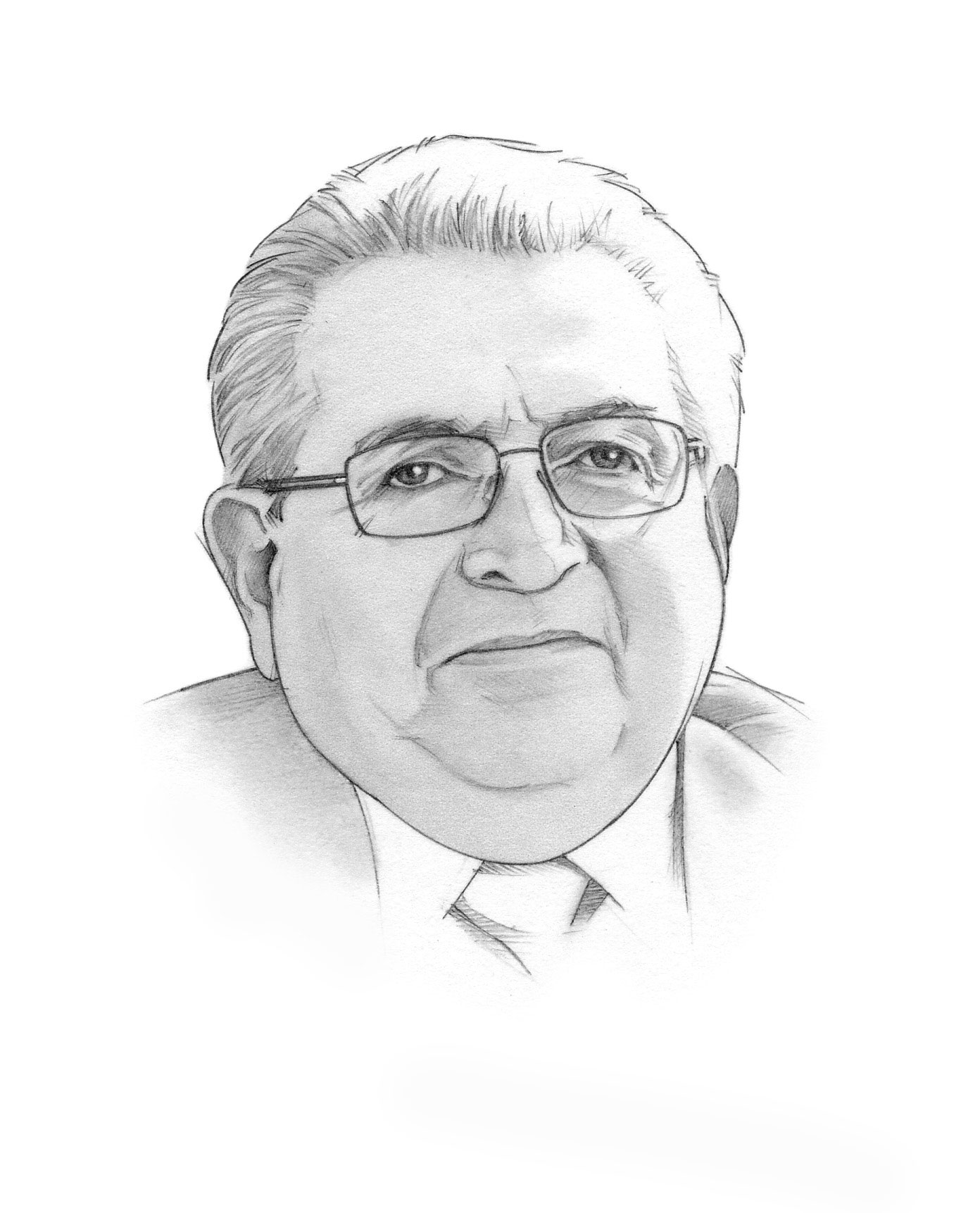 head shot pencil illustration of Maiale by Randy Glass