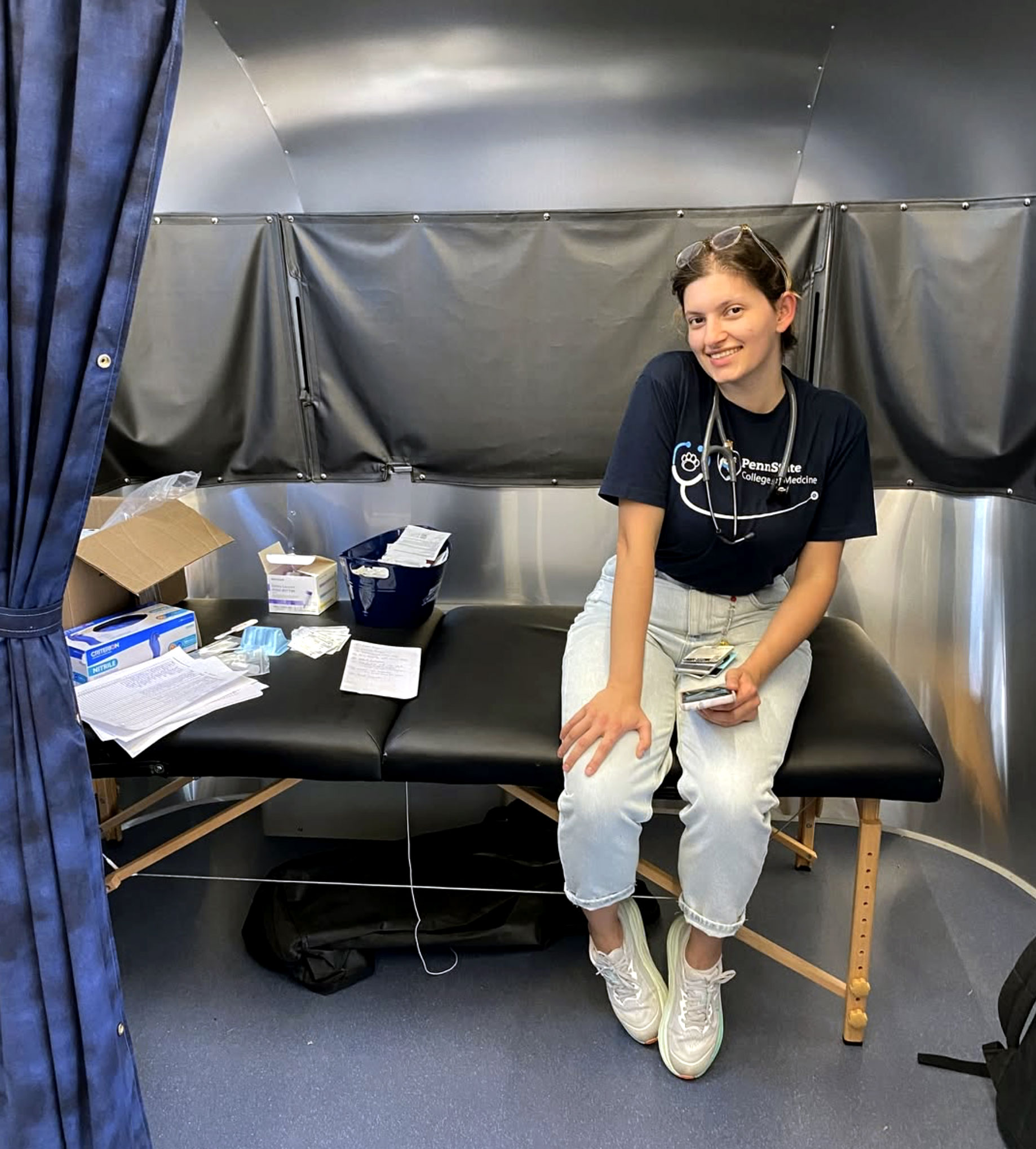 a patient inside the LION Mobile, photo by Penn State College of Medicine