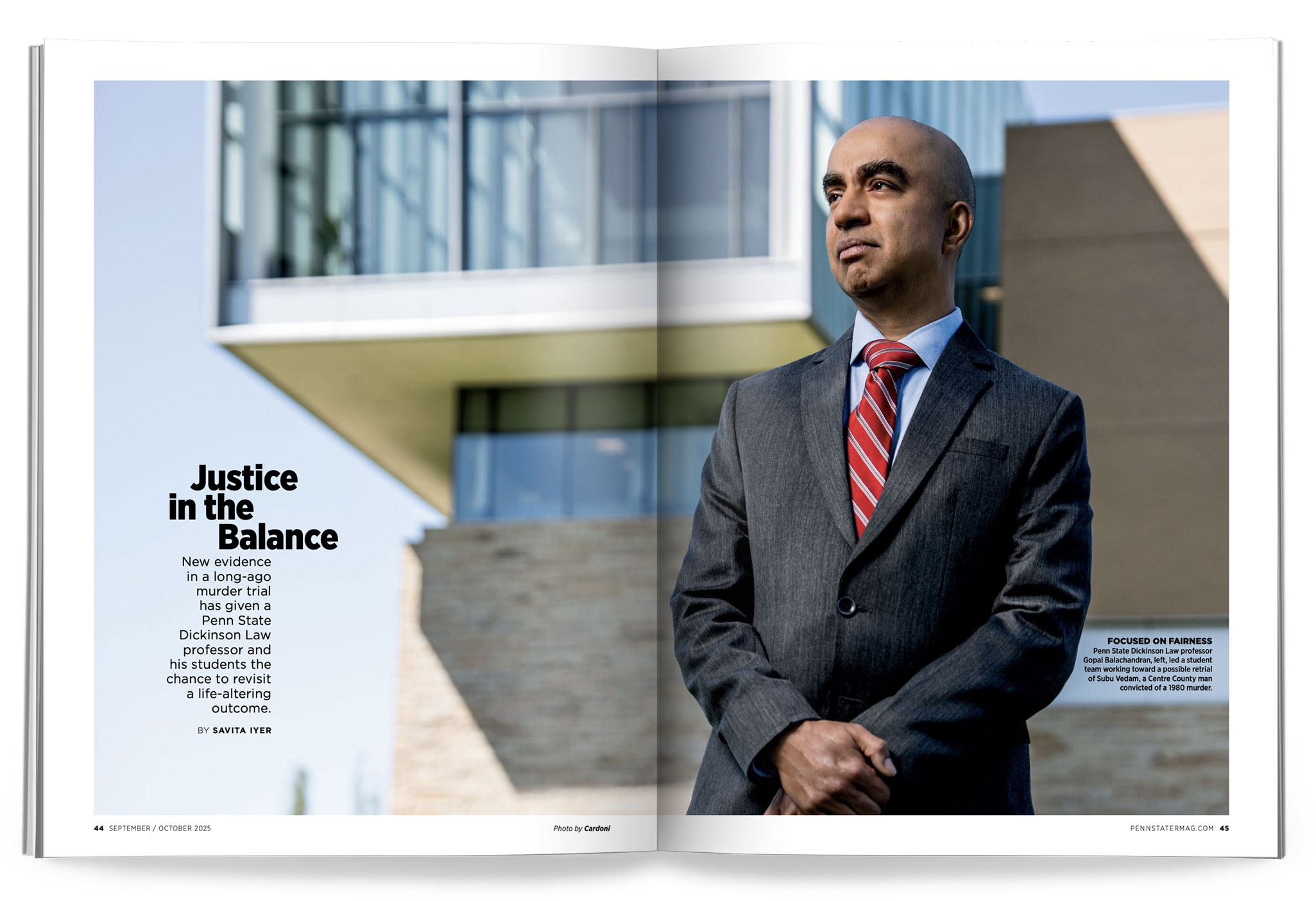 opening spread of Justice in the Balance from Sept/Oct '25 issue