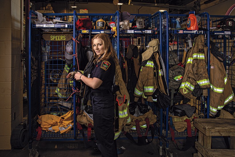 Alexa Tiemann in firehouse