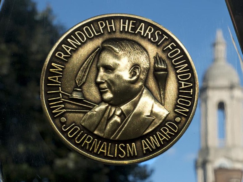 closeup of Hearst medal, photo by John Beale / Penn State
