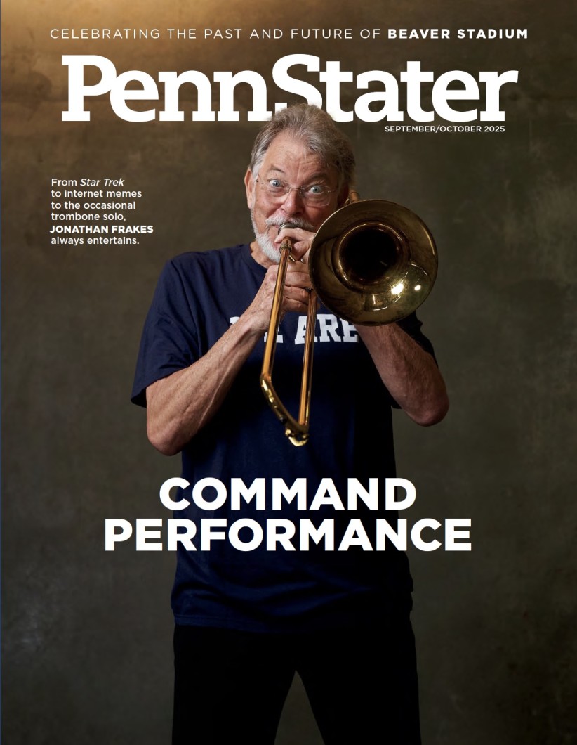 cover of Sept/Oct '25 issue of Penn Stater magazine featuring photo of Jonathan Frakes by Gregg Segal