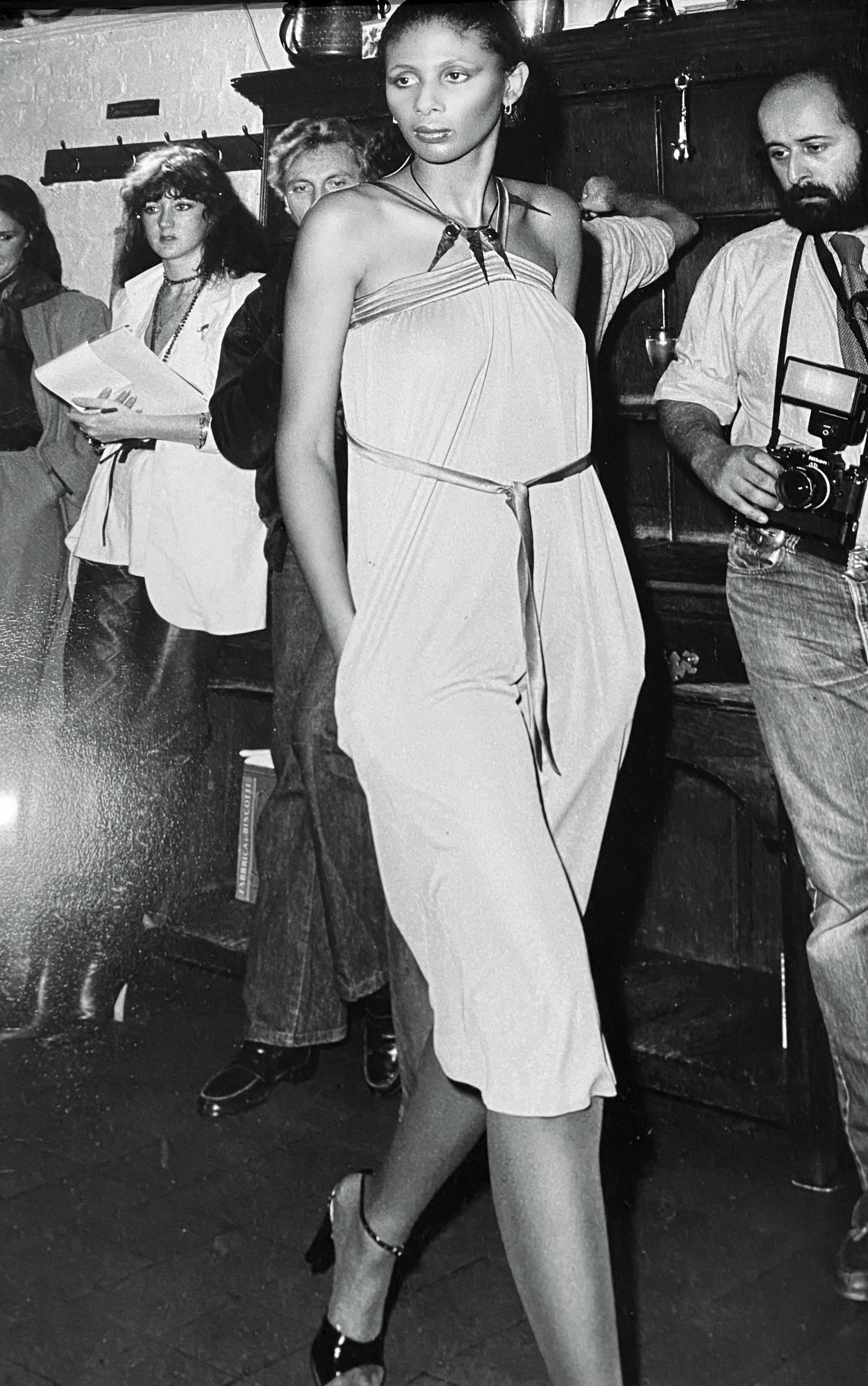 Black and white photo of Anne Doris modeling