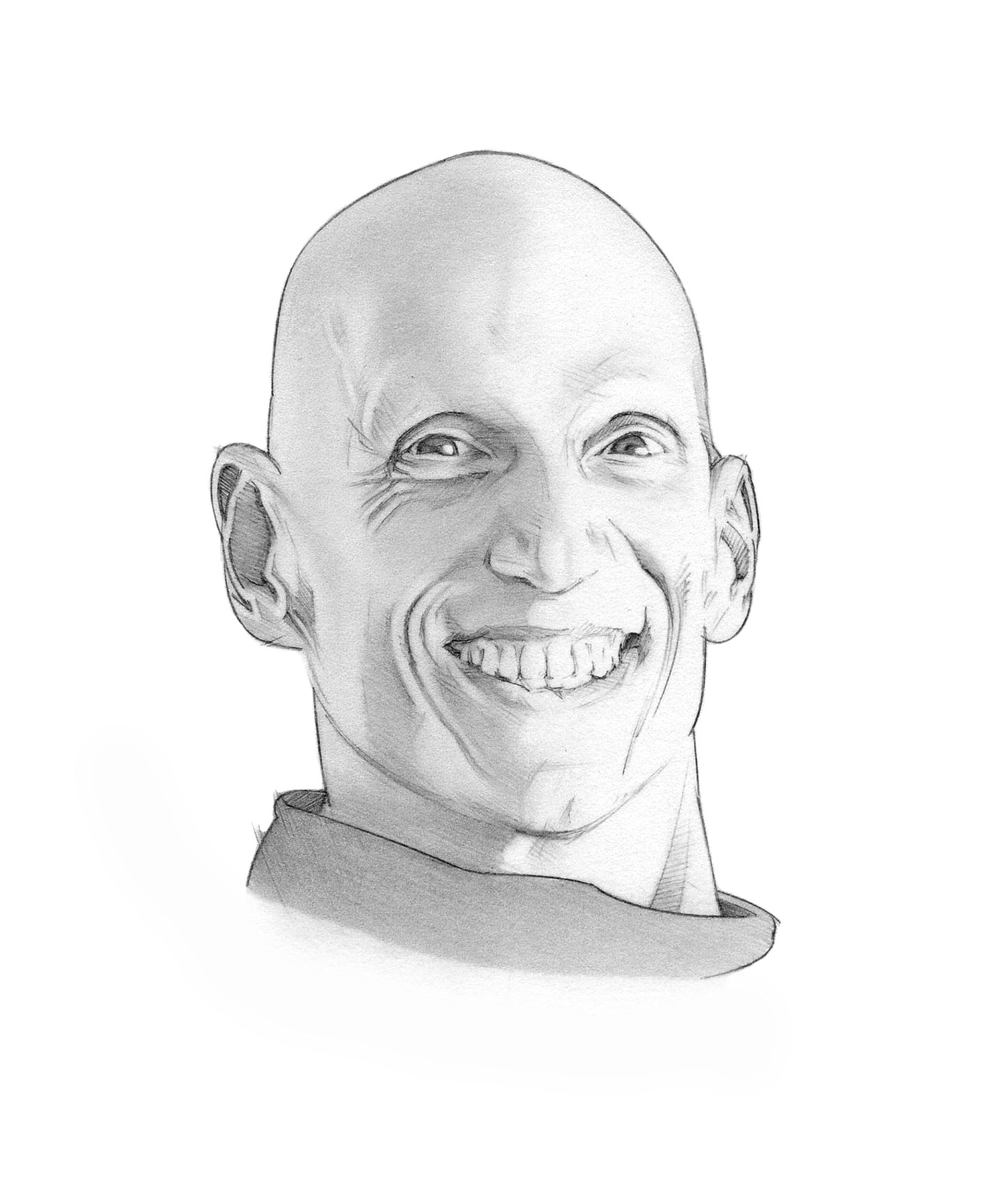 pencil head shot illustration of Thomas Kleban by Randy Glass