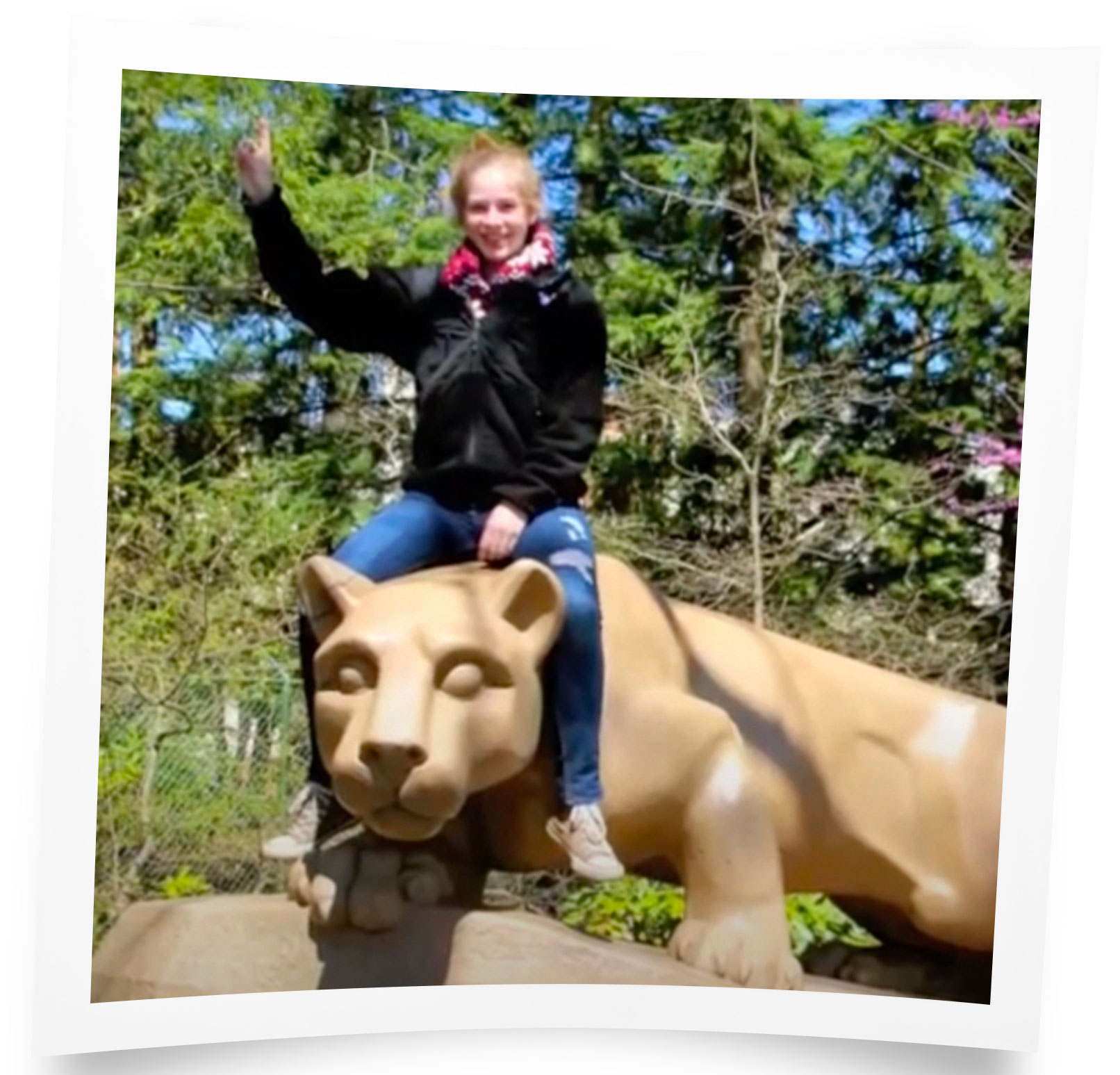Carly on Lion Shrine, courtesy