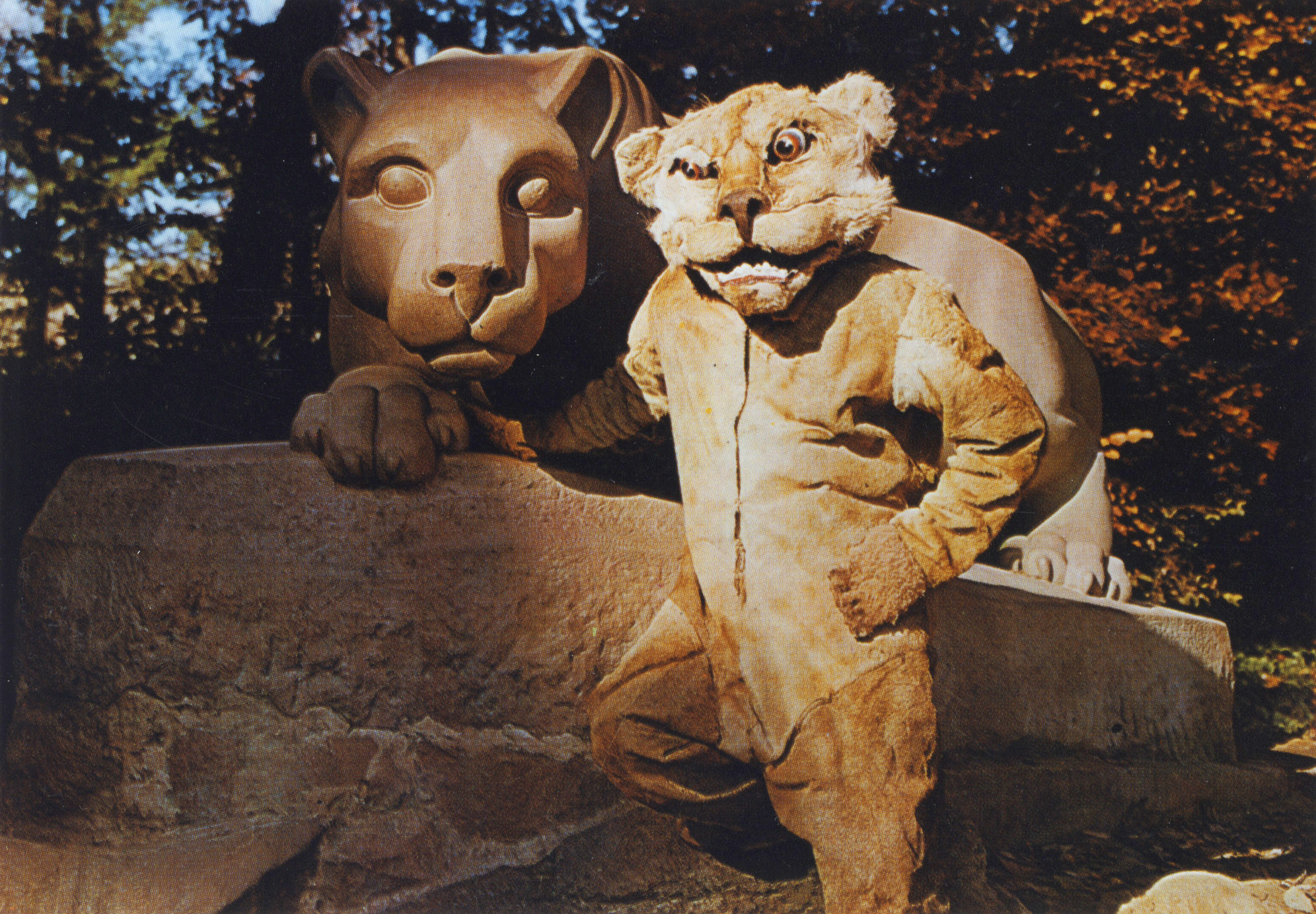 photo of the Nittany Lion posing beside the Nittany Lion sharing
