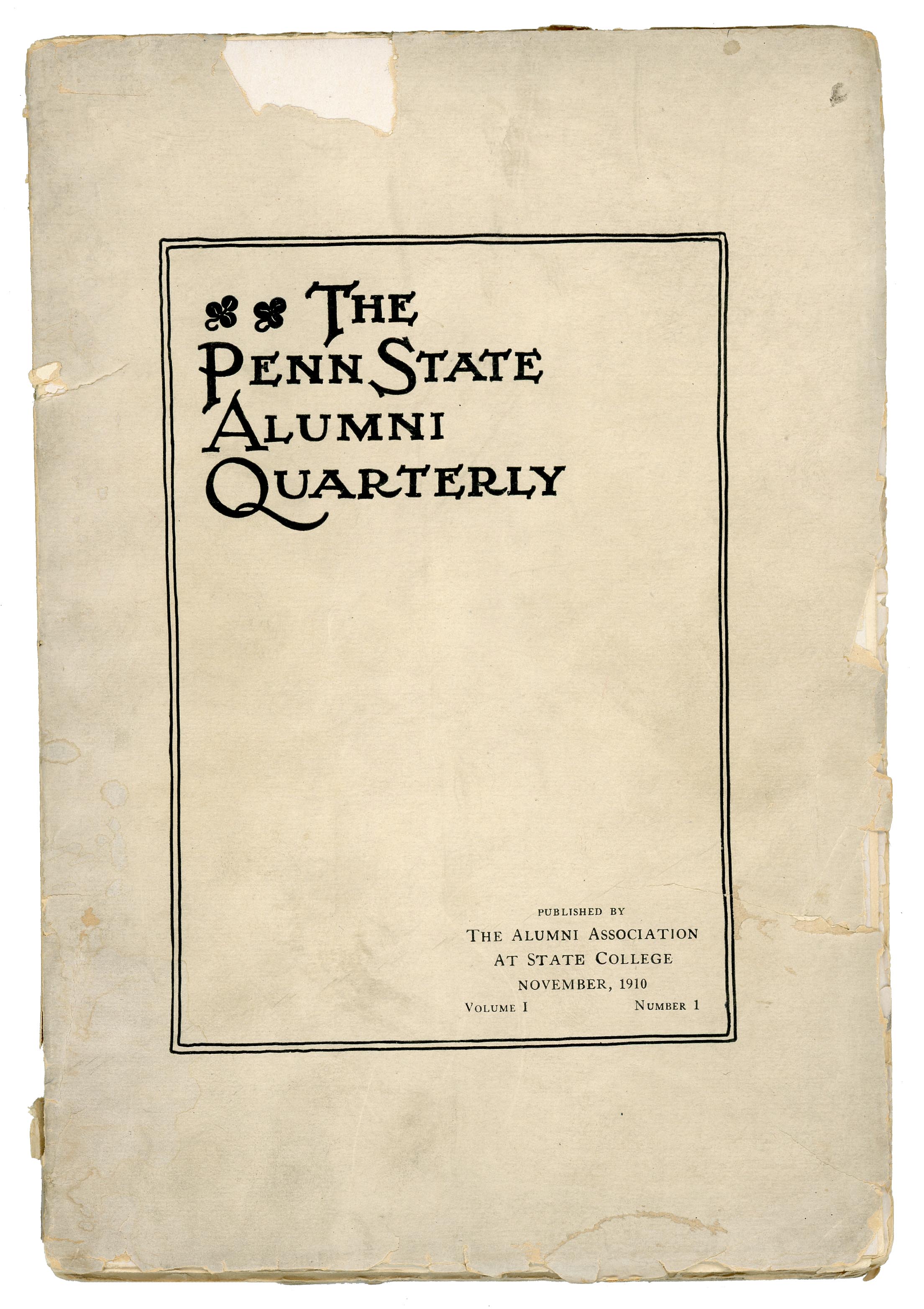 cover of the first issue of The Penn State Alumni Quarterly, by PSAA