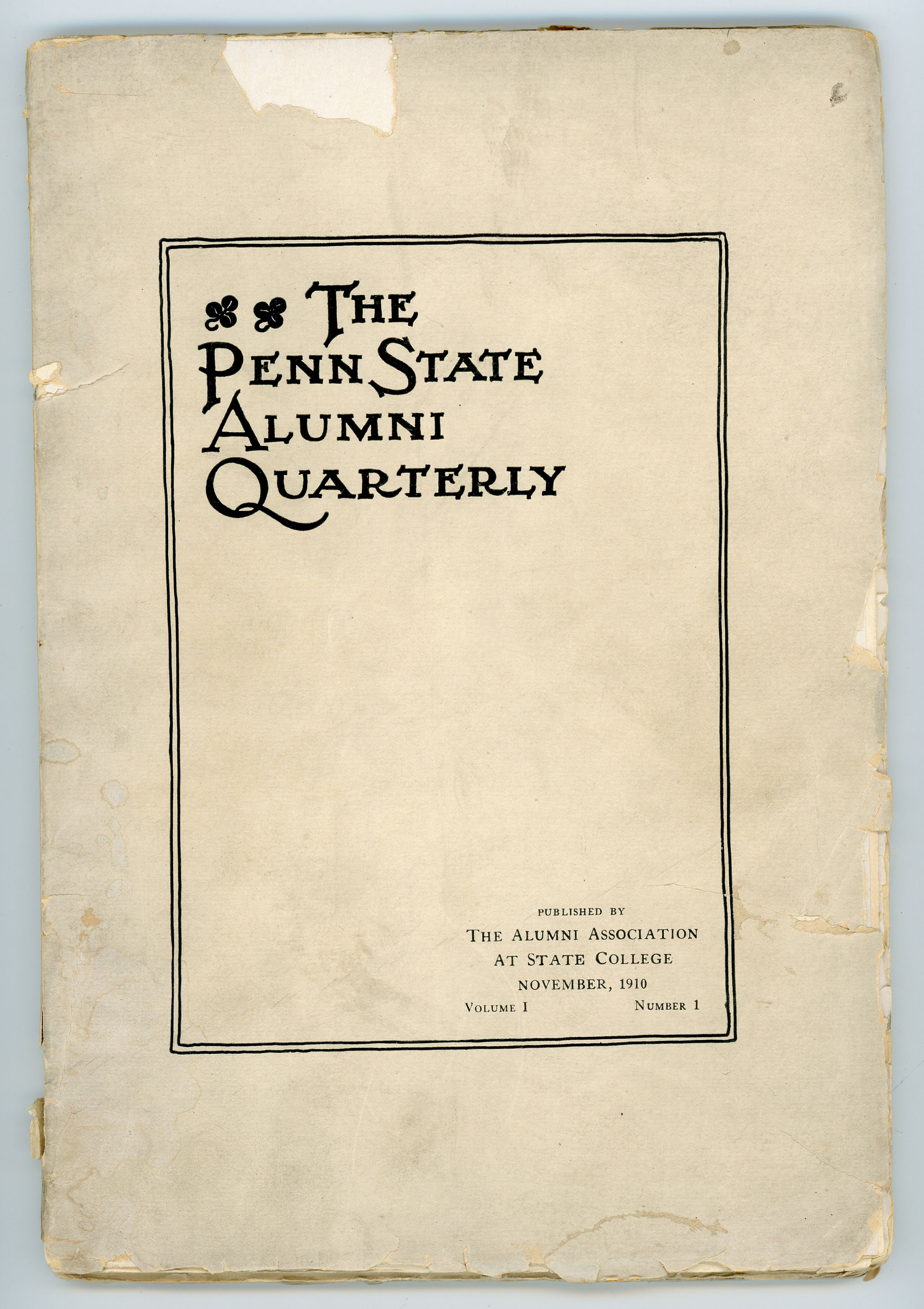 cover of the first issue of The Penn State Alumni Quarterly, by PSAA