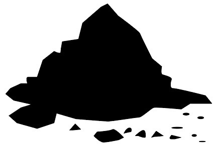black and white icon of a pile of cocoa powder