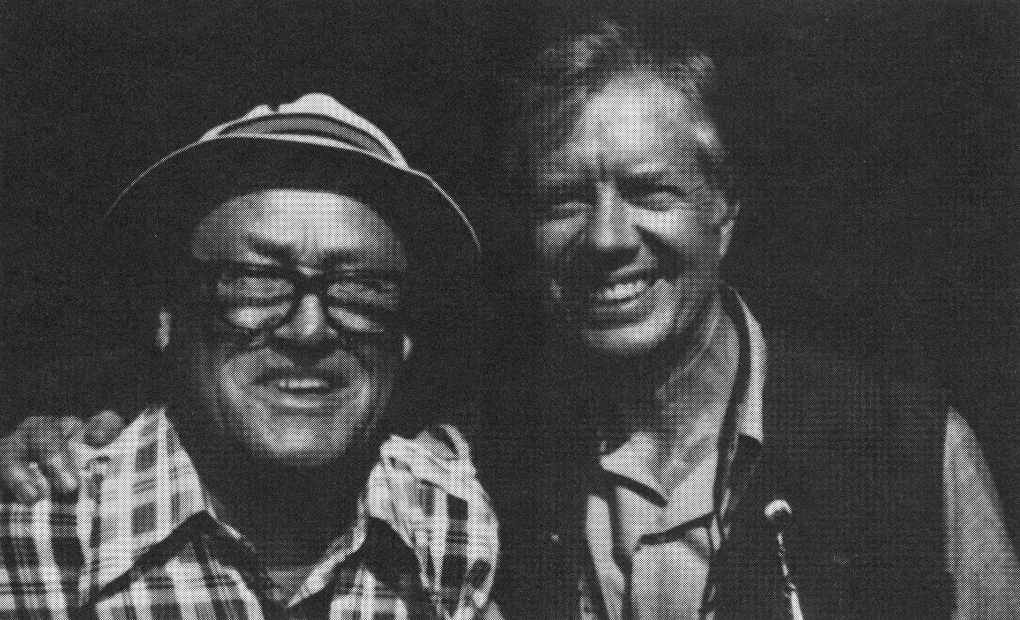 black and white photo of Harvey and Carter