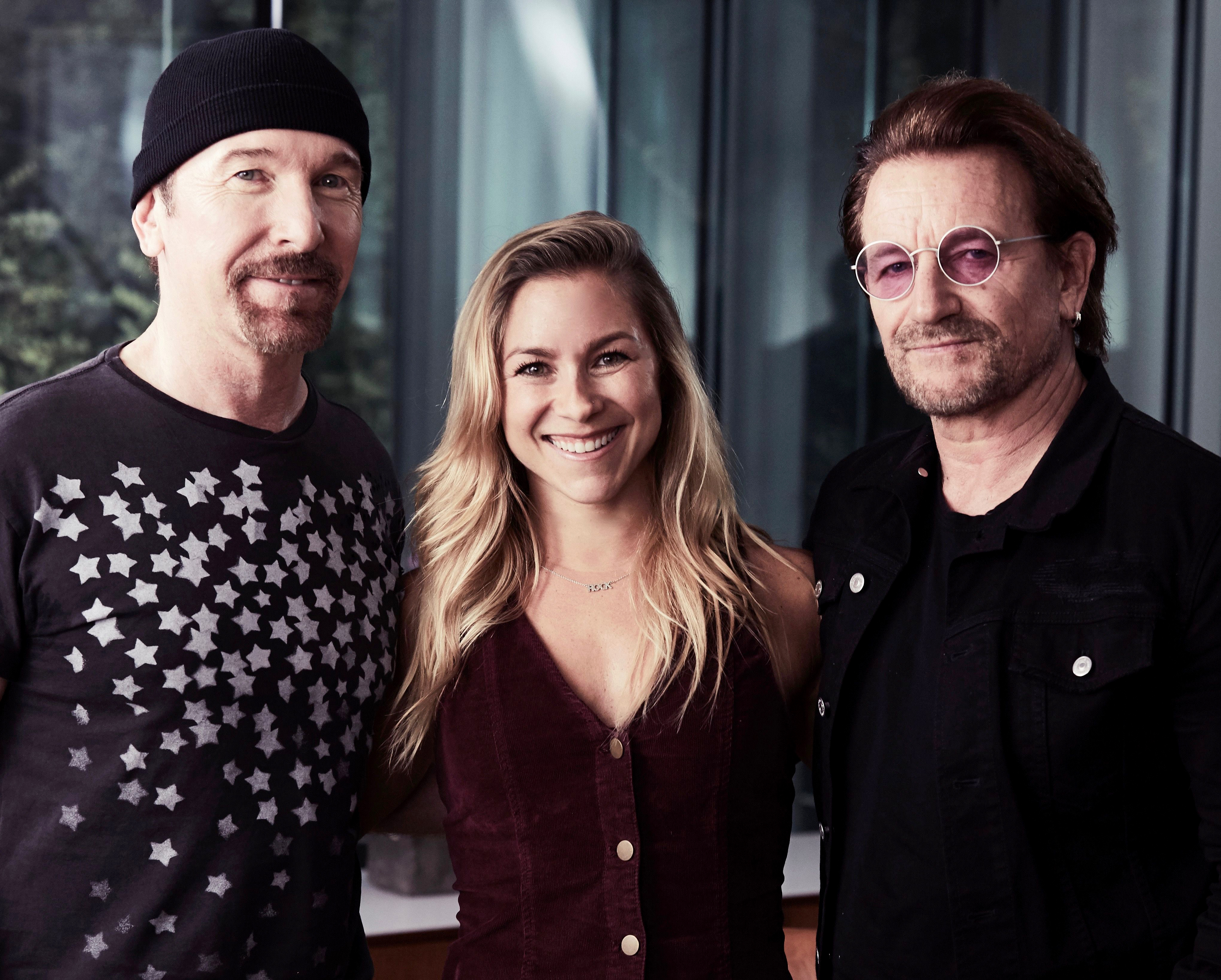 Hagendorf with Edge and Bono of U2, courtesy
