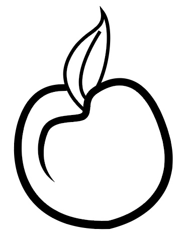 black and white icon of a peach