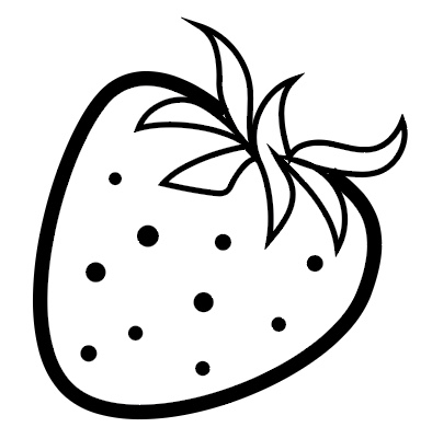 black and white icon of a strawberry