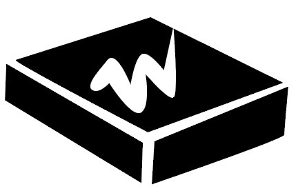 black and white icon of Wilbur chocolate square