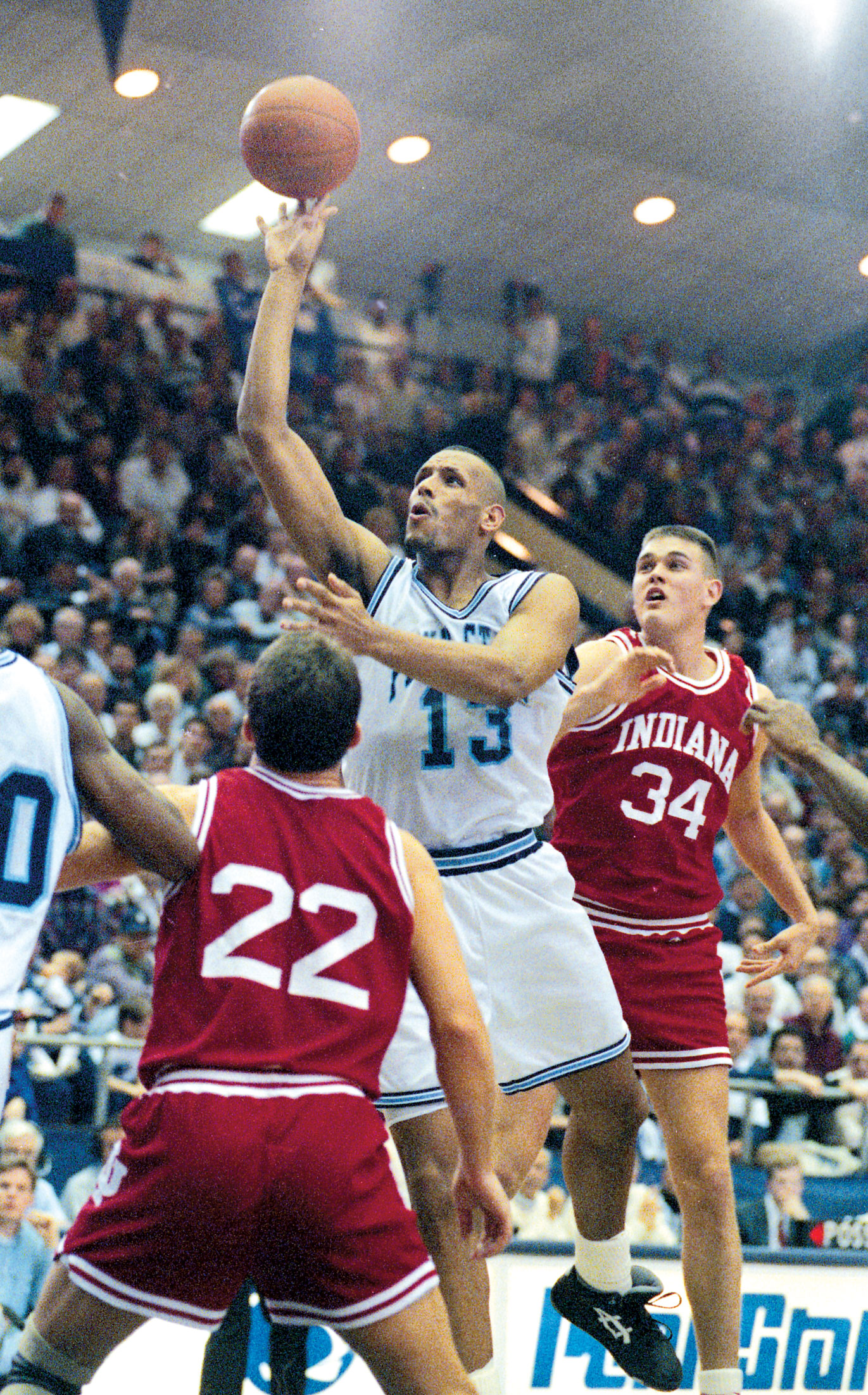 John Amaechi scoring for Penn State, photo by Centre Daily Times