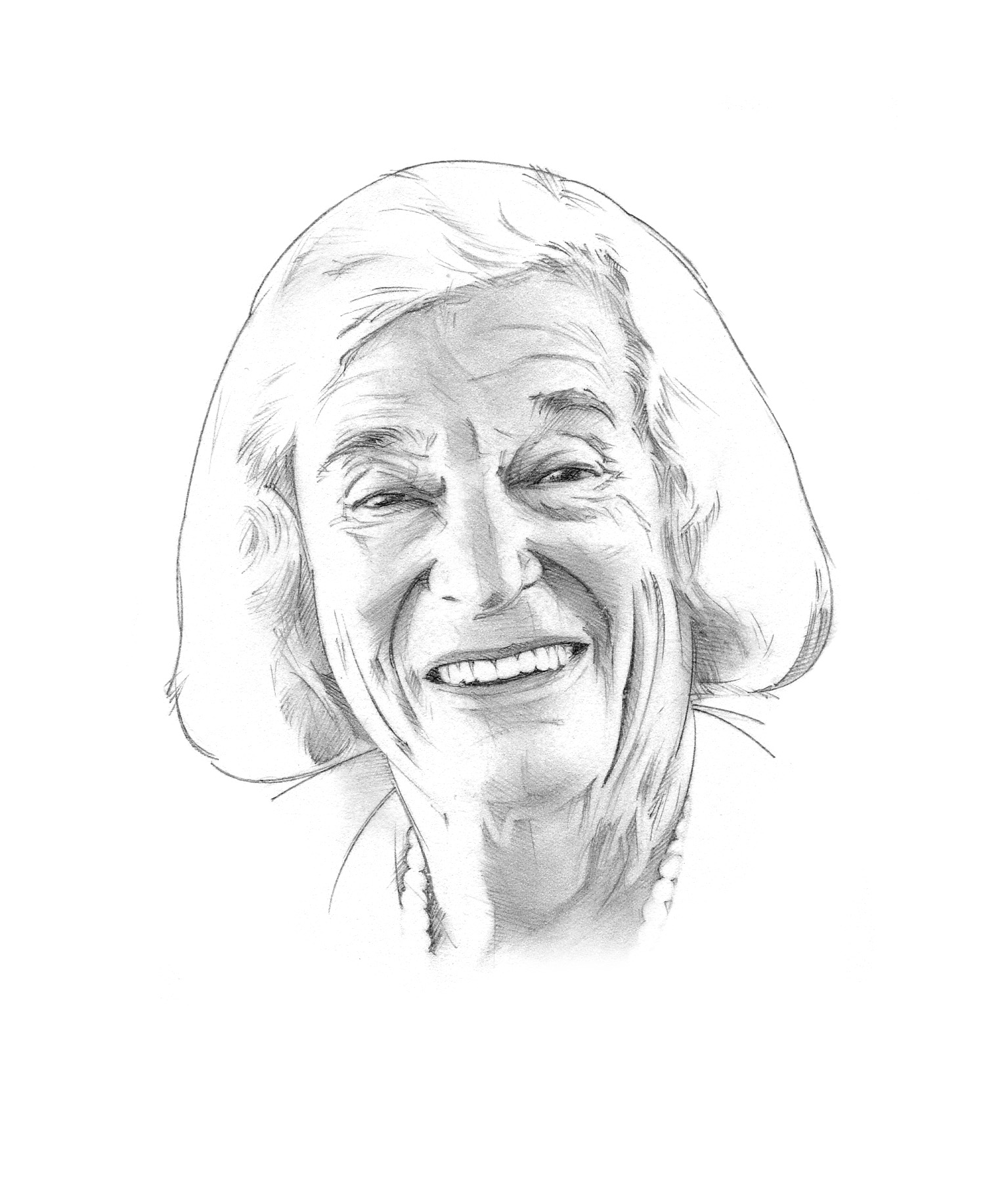 head shot pencil illustration of Coppersmith by Randy Glass