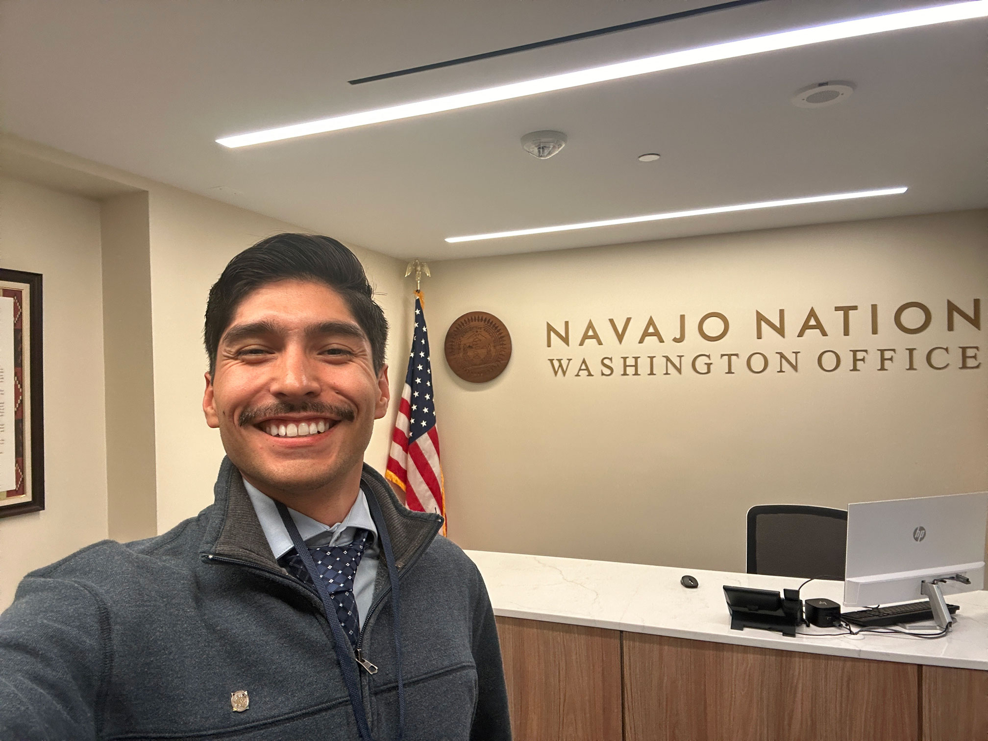 Benally at the Navajo Nation Washington office, courtesy