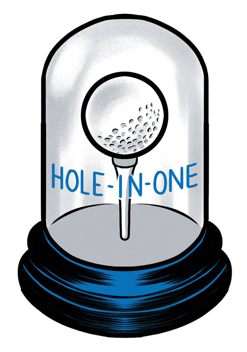 illustration of a hole in one keepsake by joel Kimmel