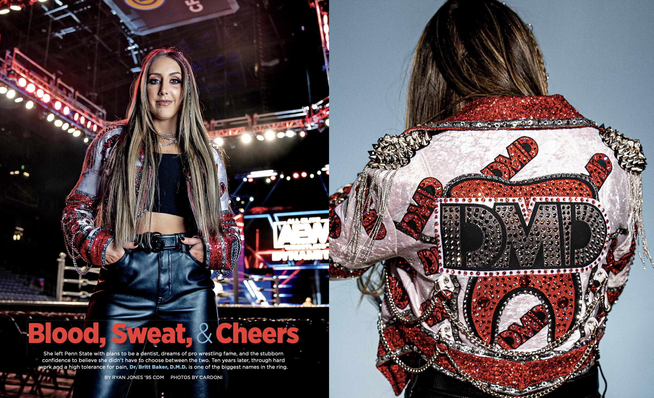 opening spread of Britt Baker feature from JA23 issue, photos by Cardoni