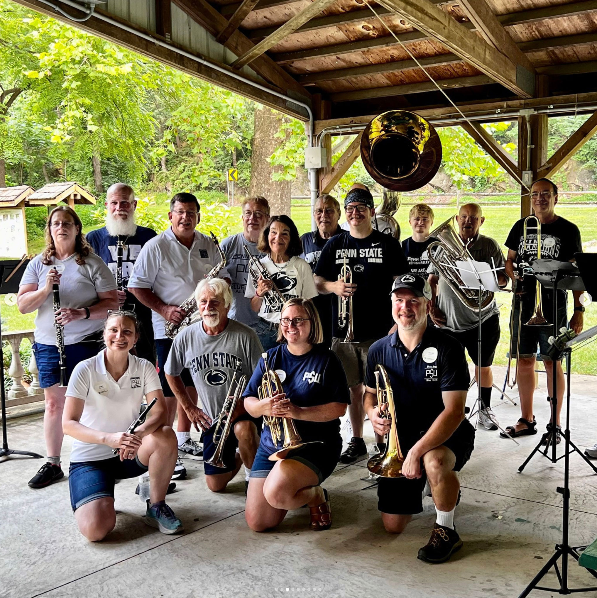 group photo of Lehigh Valley Chapter under an outdoor pavilion, courtesy