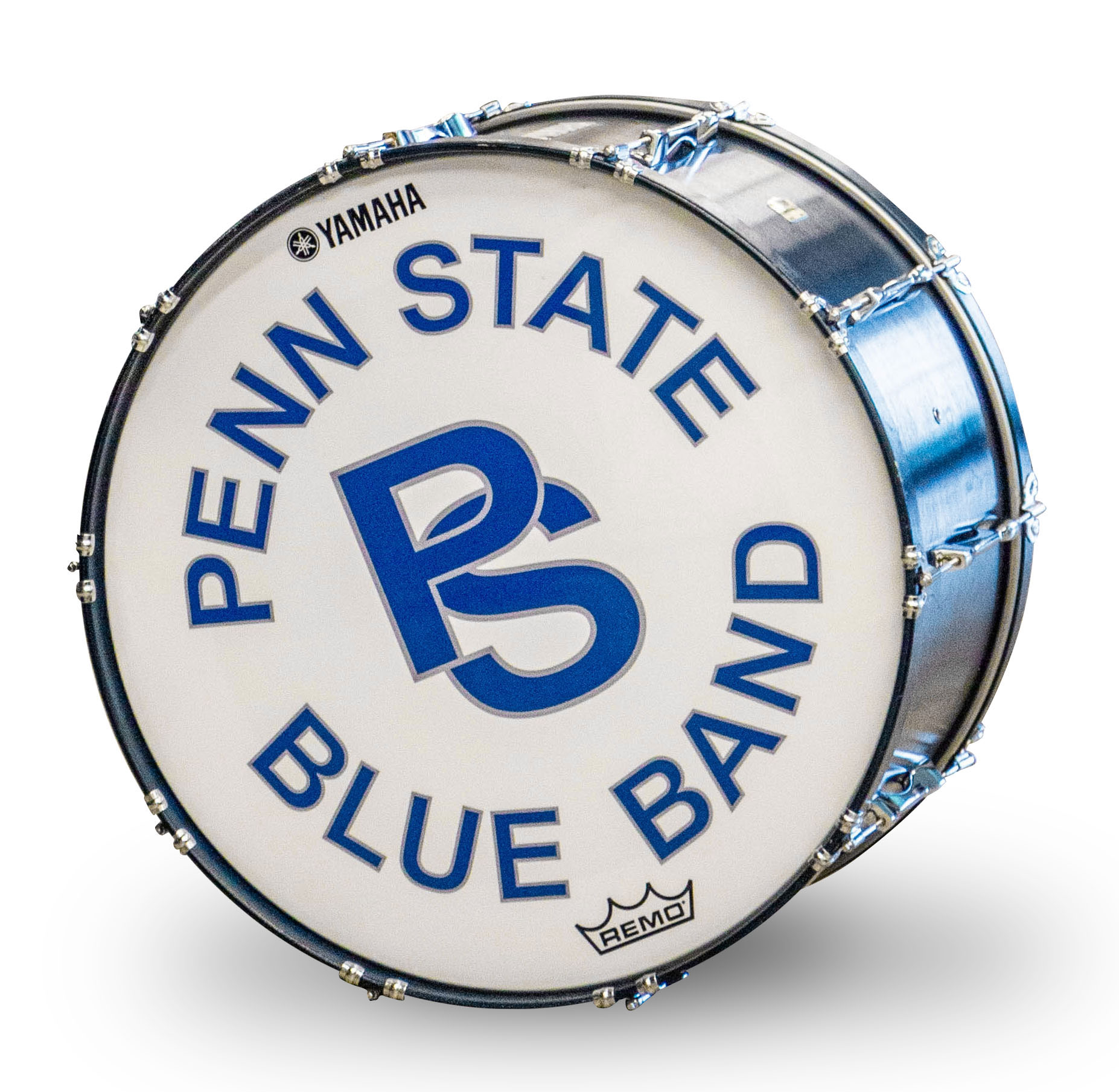 closeup of a blue band drum by Nick Sloff '92 A&A