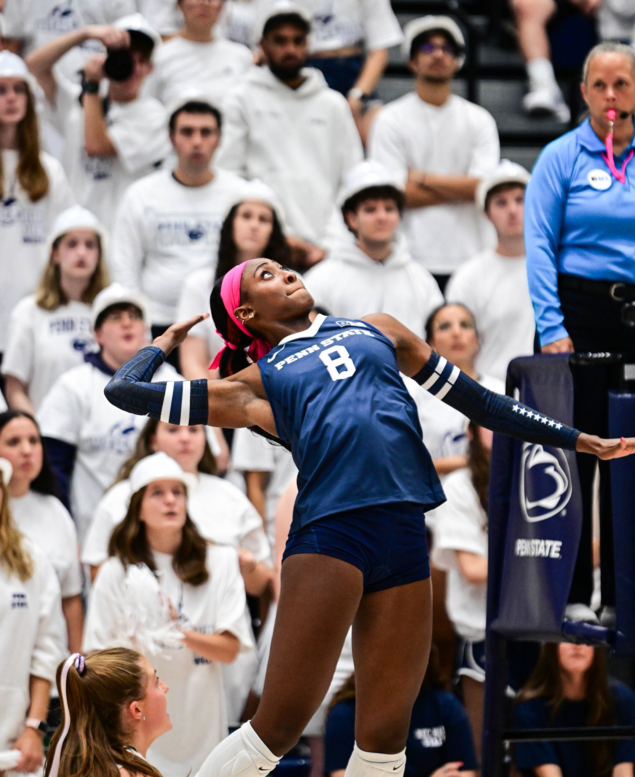 Nittany Lion women's volleyball player in action, photo by Penn State Athletics