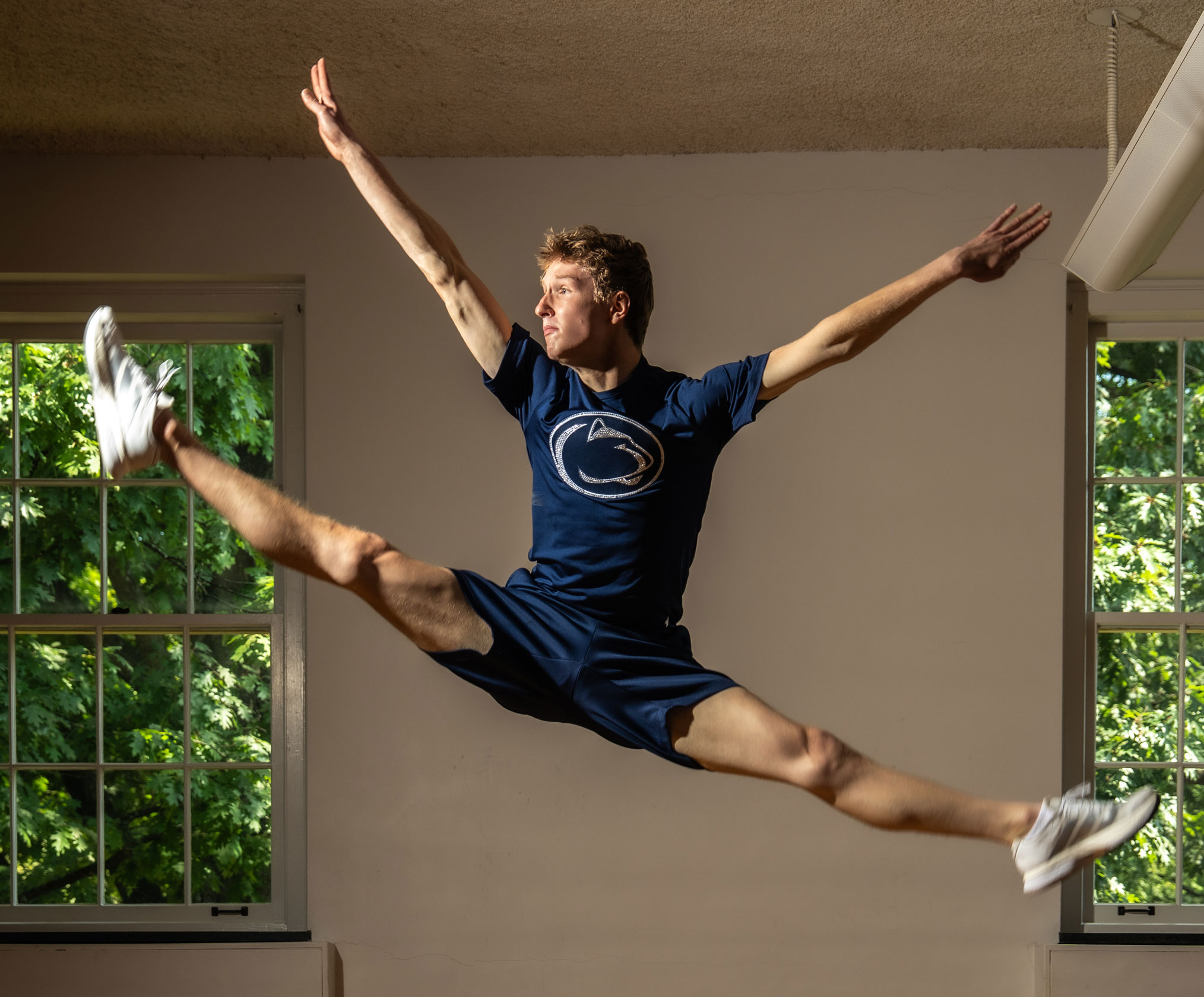 photo of Gray mid-leap by Cardoni