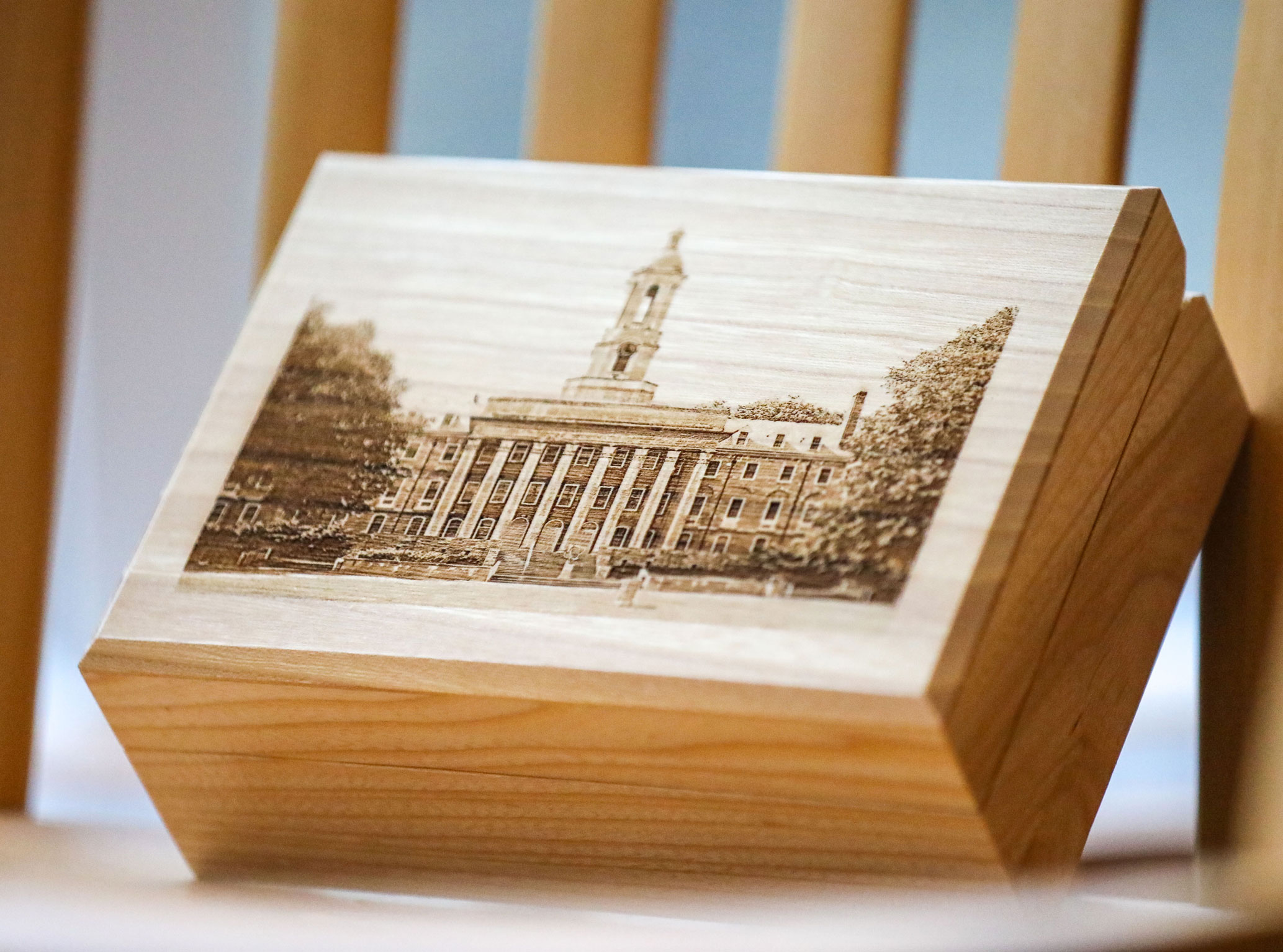 Penn State Elms keepsake box, photo by Penn State Alumni Association