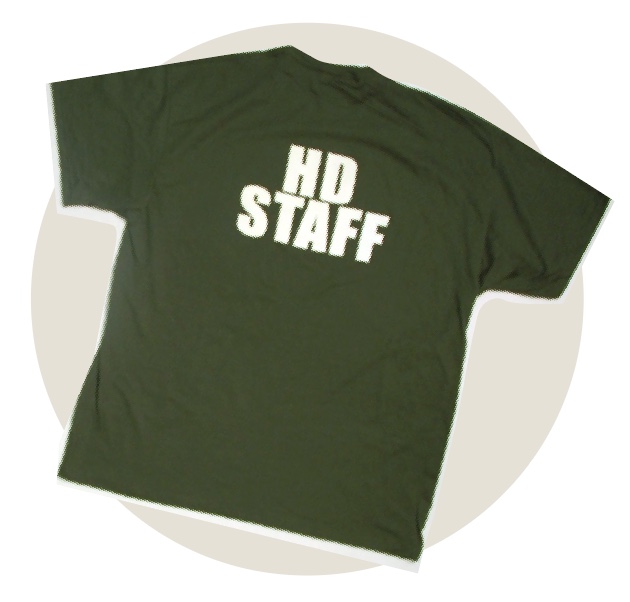 green HD staff t-shirt