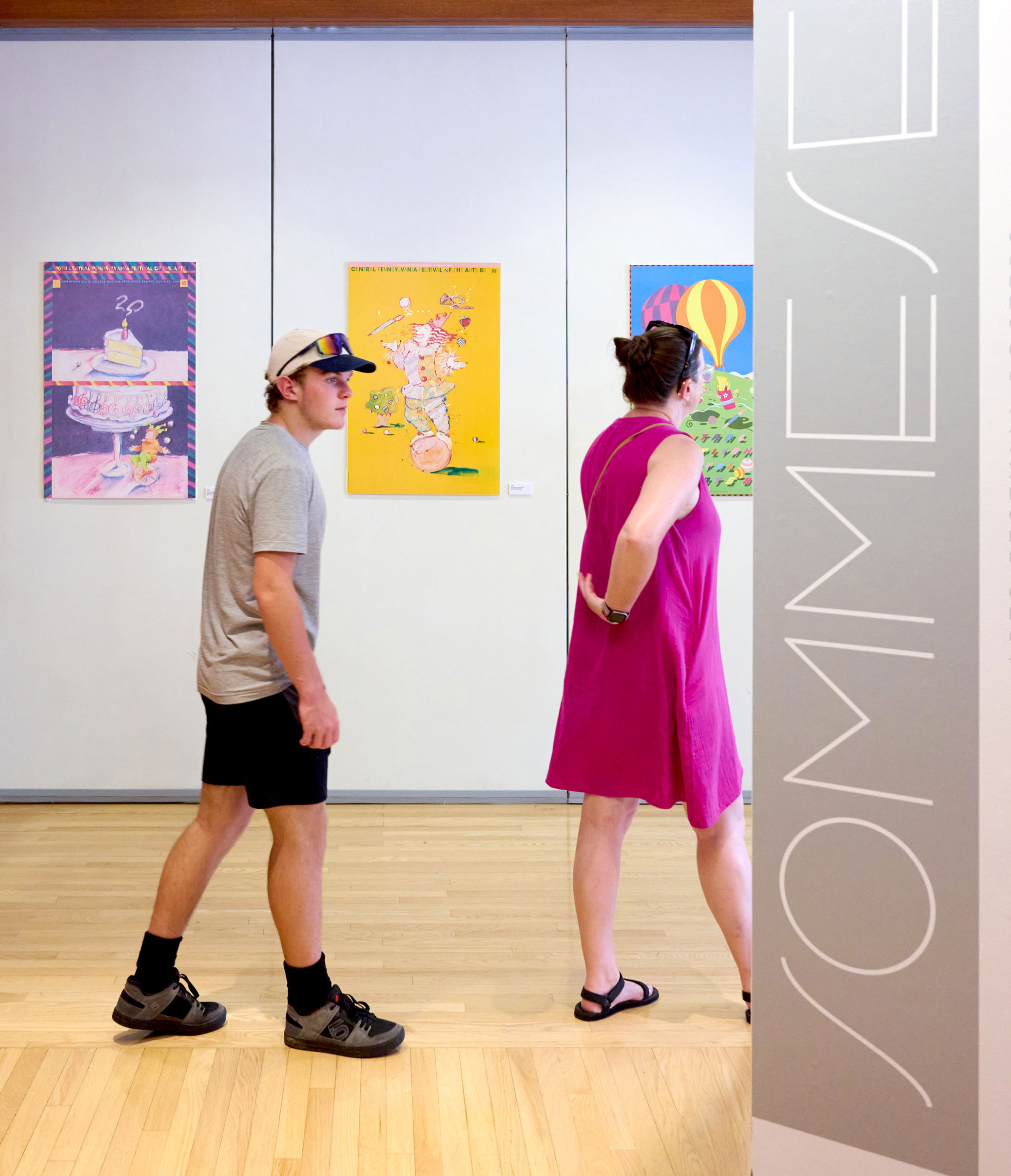 photo of people browsing art during last year's Hintzpiration