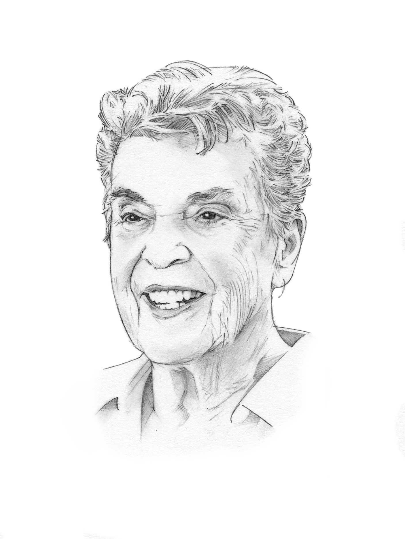 head shot pencil illustration of Houck by Randy Glass