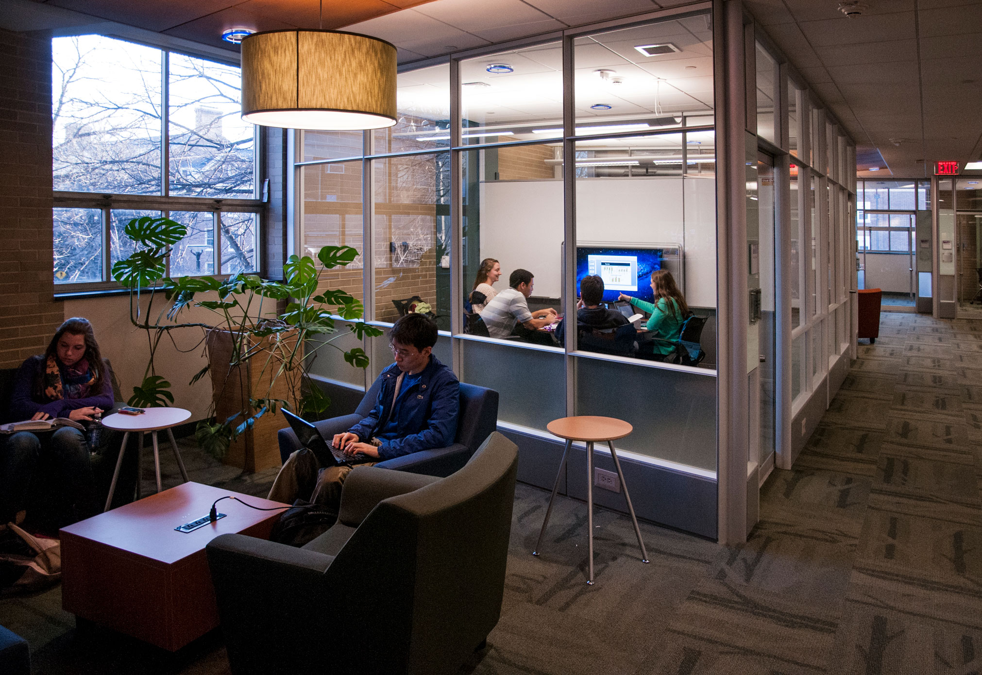 group study room in Knowledge Commons, photo by Penn State Libraries