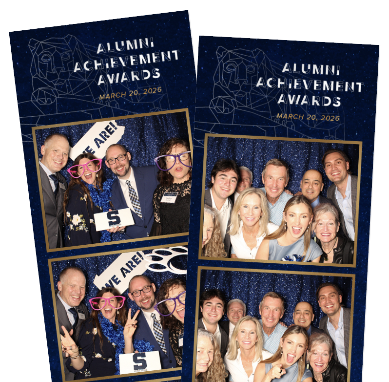 two photo booth strips from AAA 2026