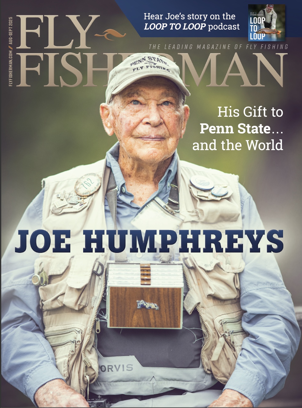 cover of Fly Fisherman magazine Aug/Sept '25 issue featuring Joe Humphries, courtesy