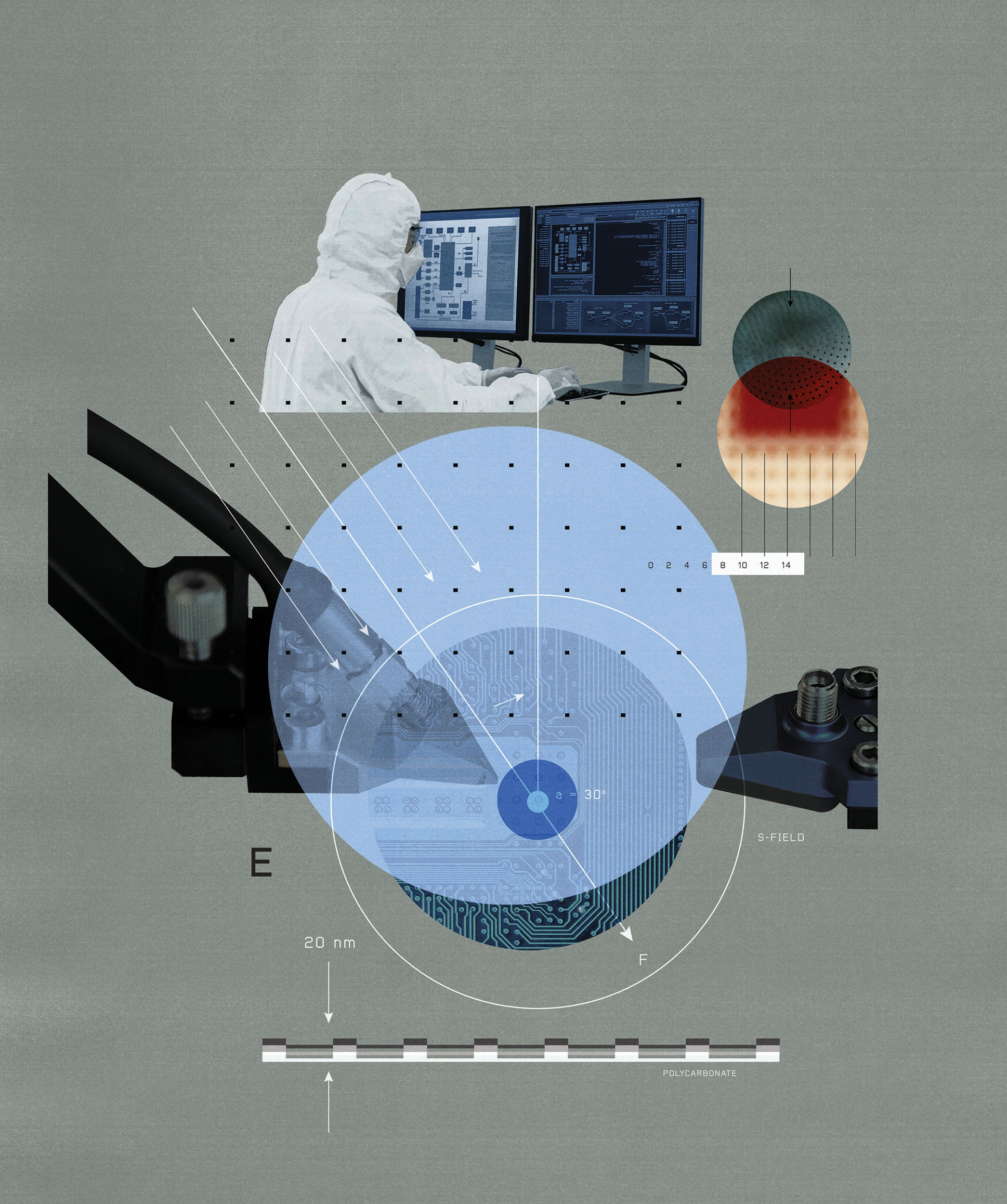 conceptual illustration of computer technology imagery by Stuart Bradford