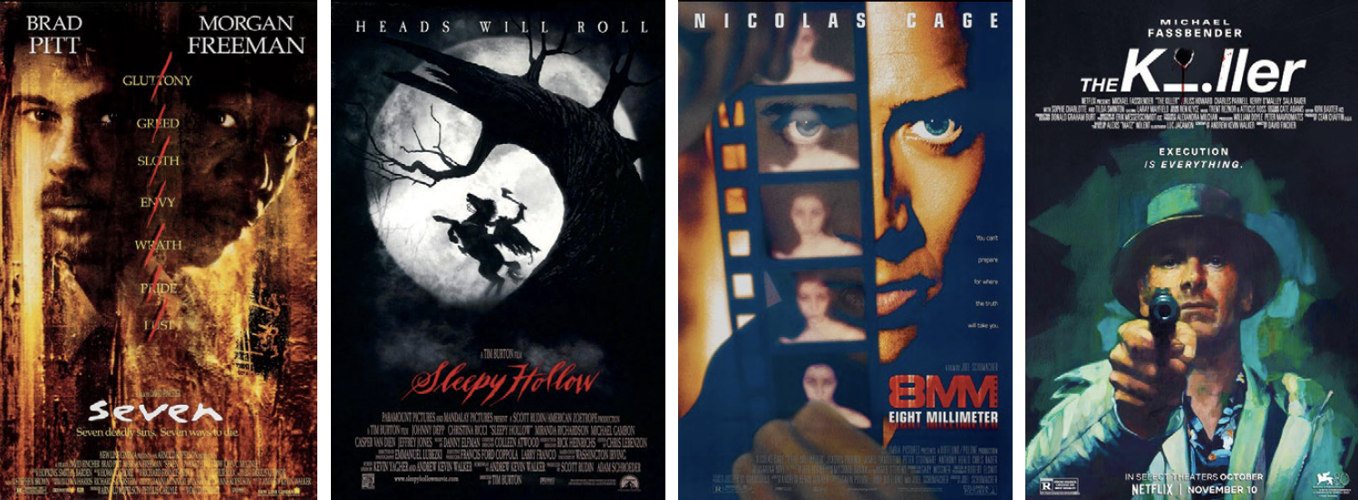 collage of posters for movies Walker worked on