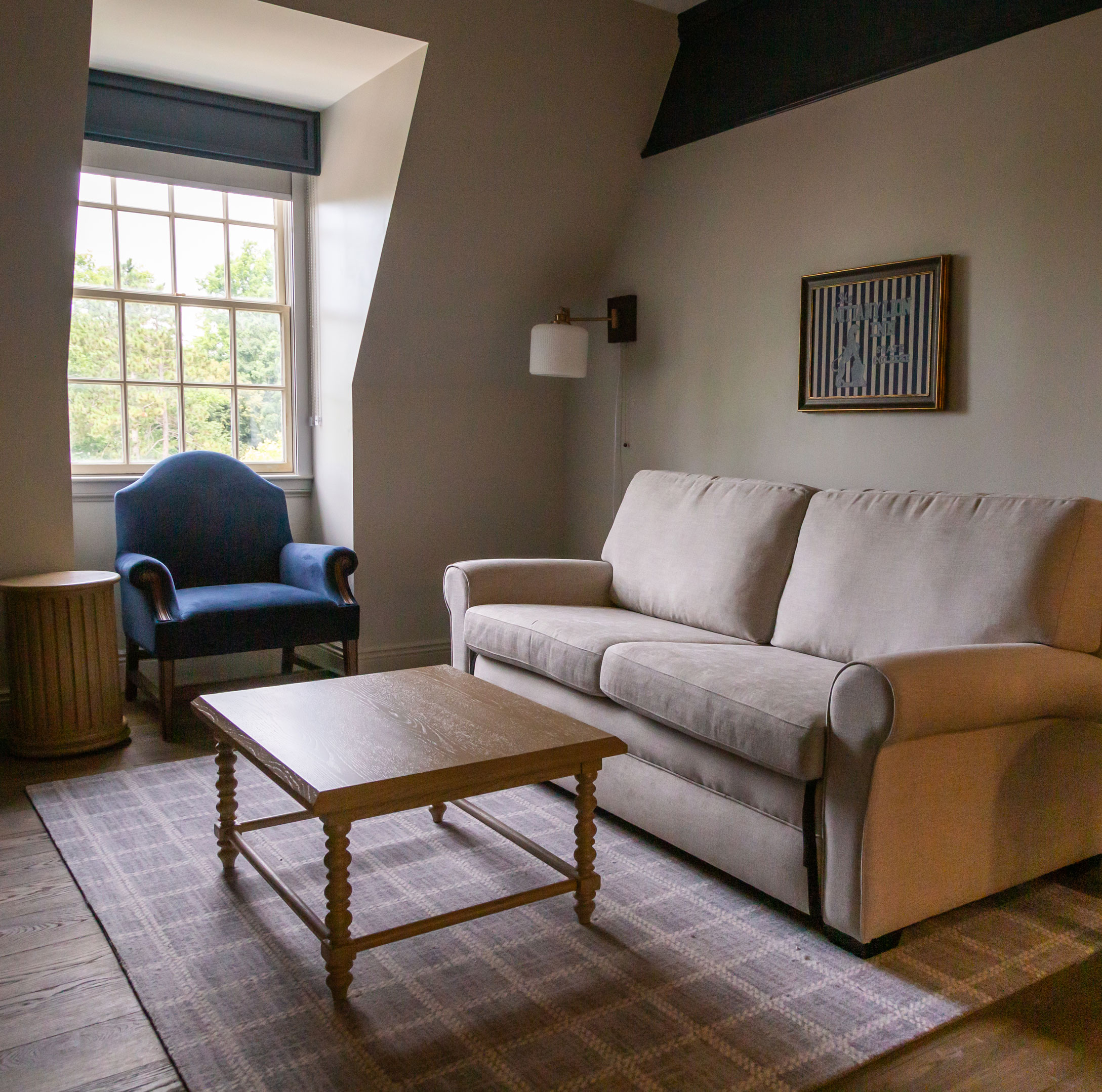 couch and chair inside one of the full suites in the Nittany Lion Inn, photo by Nick Sloff '92 A&A