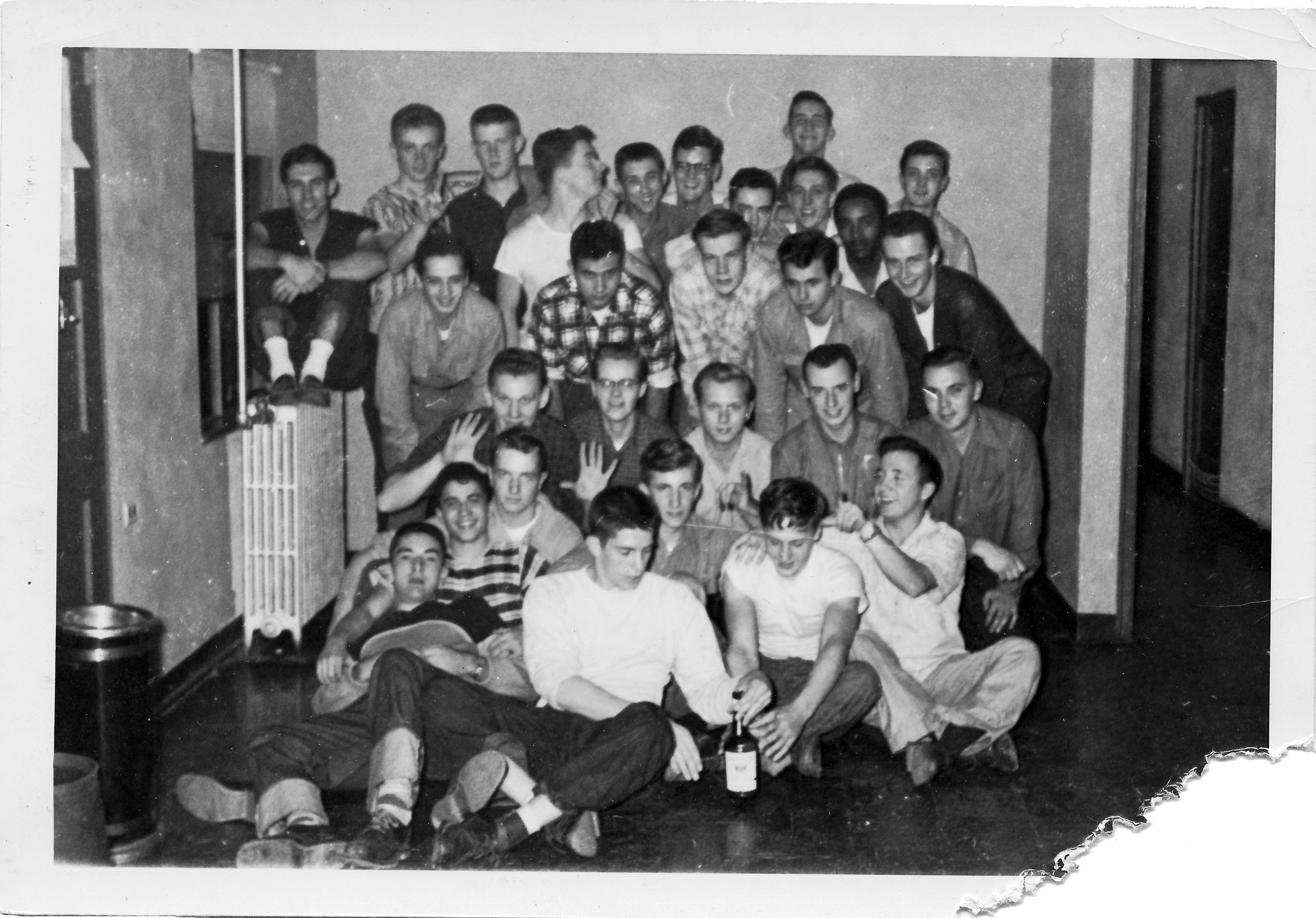 black and white photo of 1951 Nittany dorm mates, courtesy