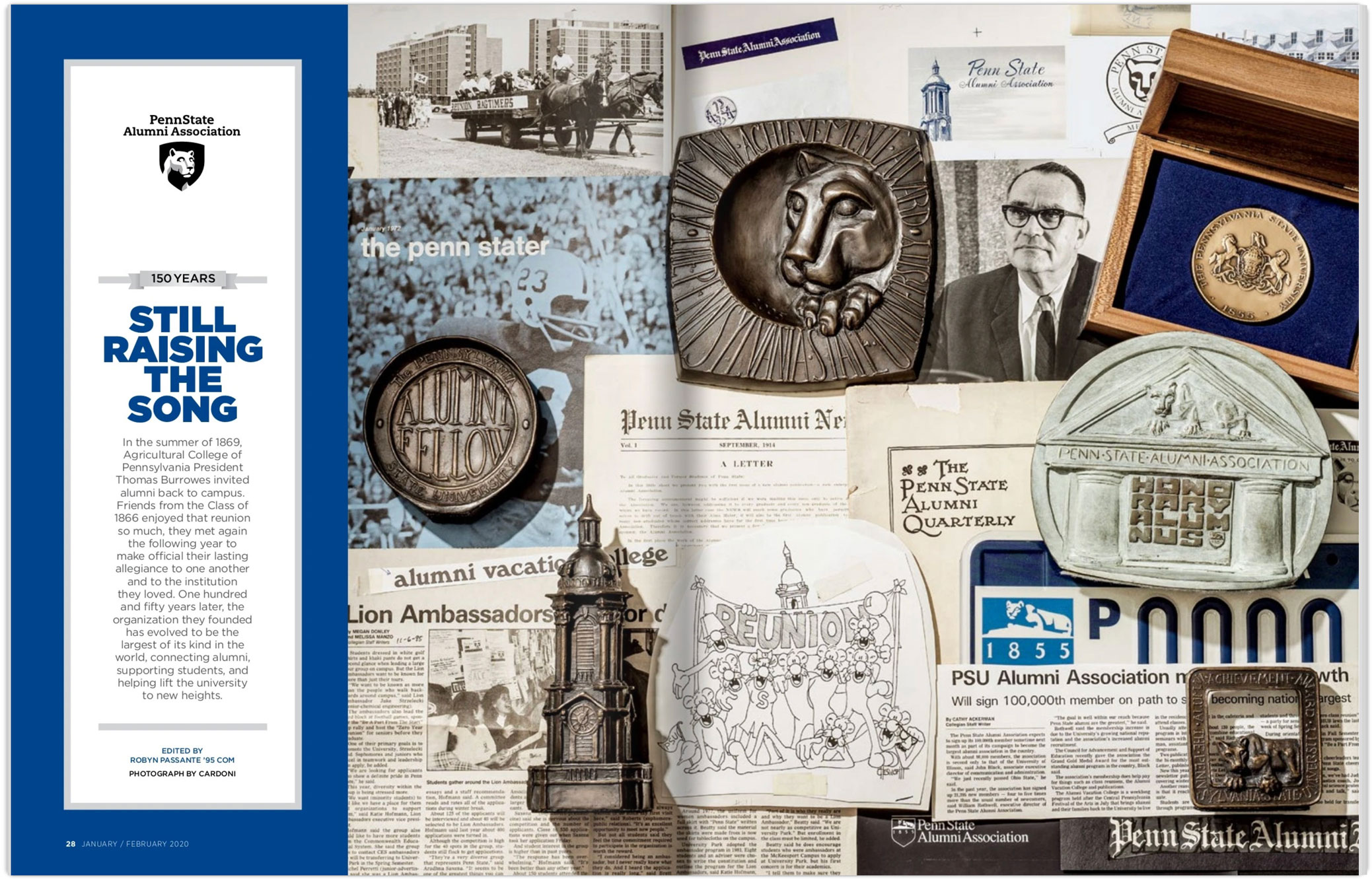 spread of PSAA 150th anniversary feature