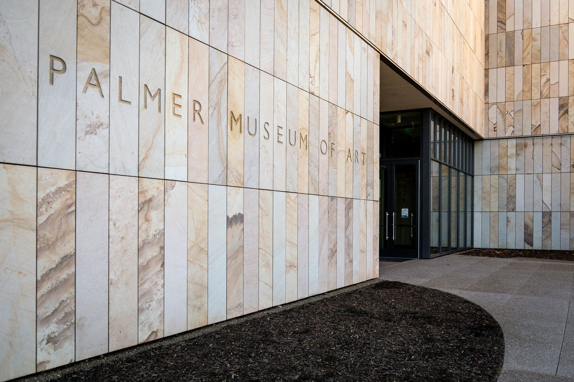 exterior entrance to the new Palmer Museum of Art, photo by Nick Sloff '92 A&A