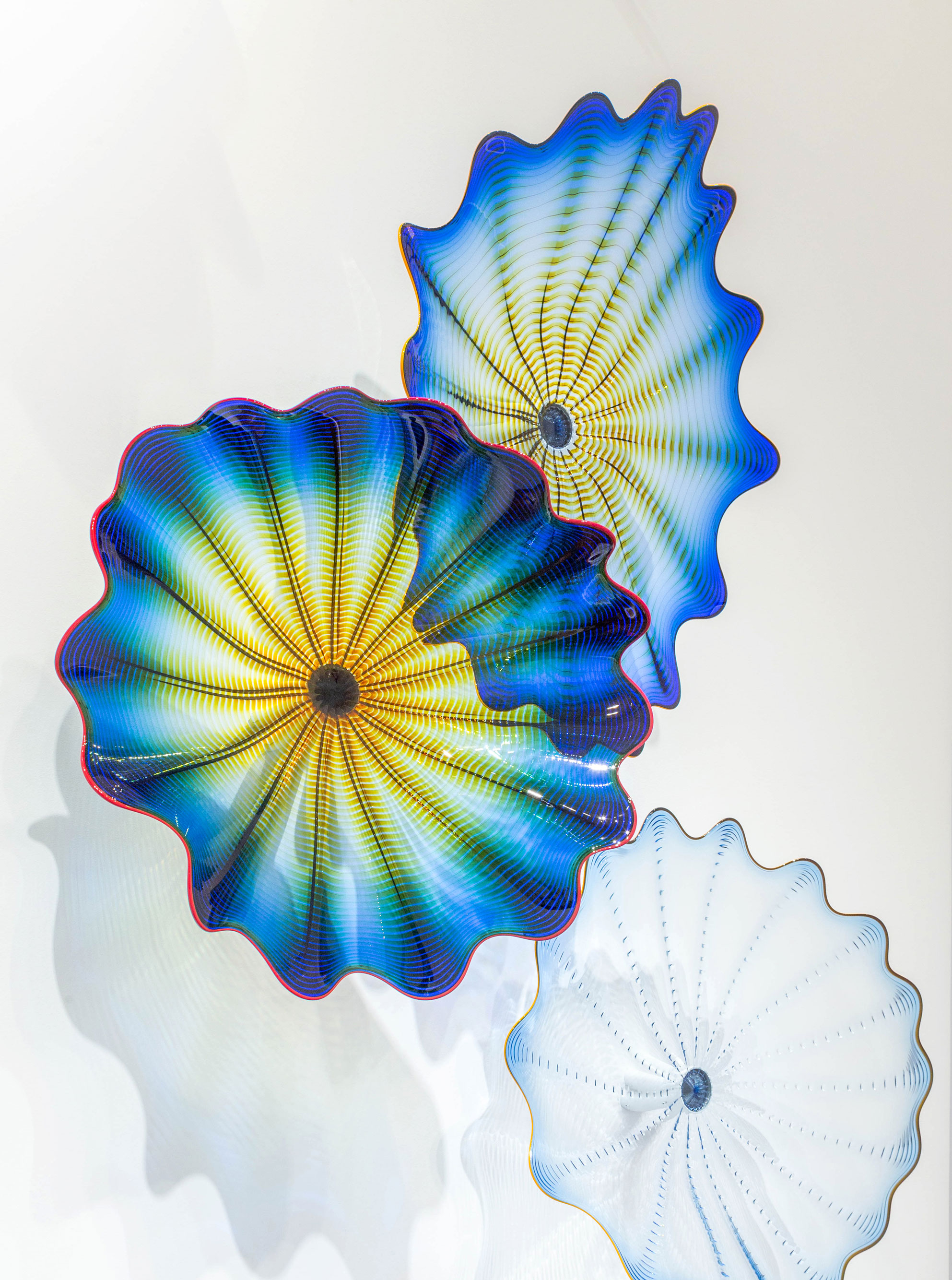 closeup of Blue Blossoms glass piece, by Nick Sloff '92 A&A