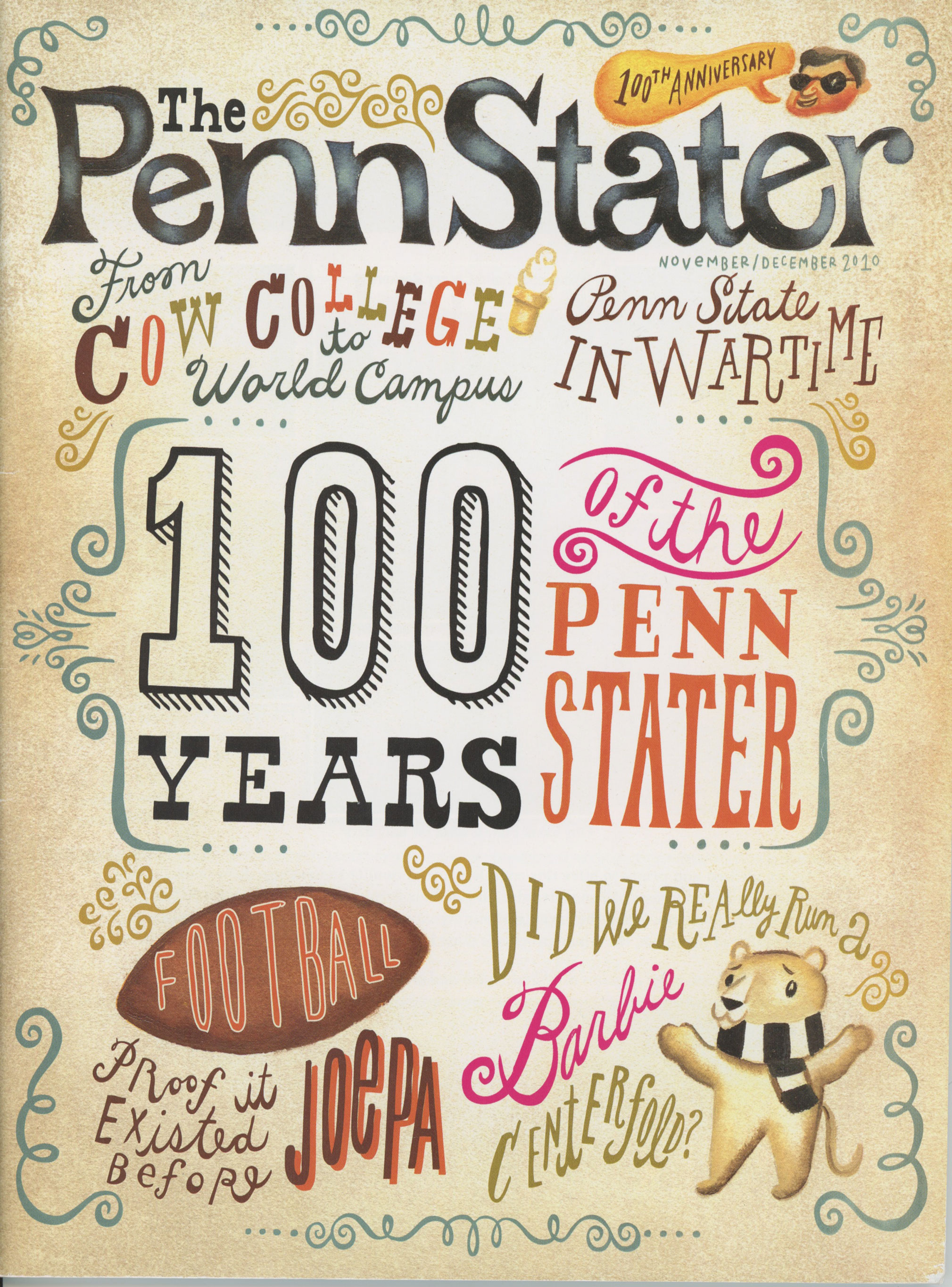 cover of the Penn Stater magazine celebrating 100 years, by PSAA