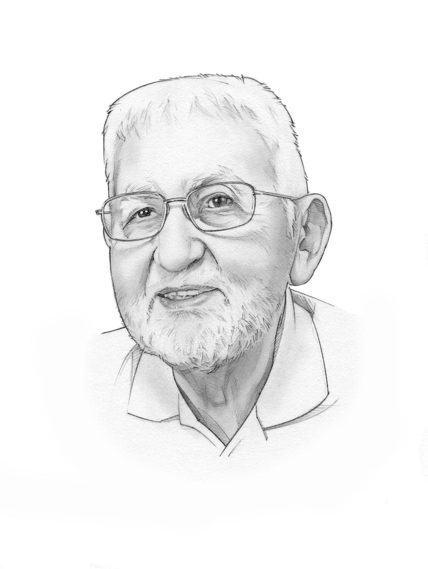 head shot pencil illustration of Prato by Randy Glass