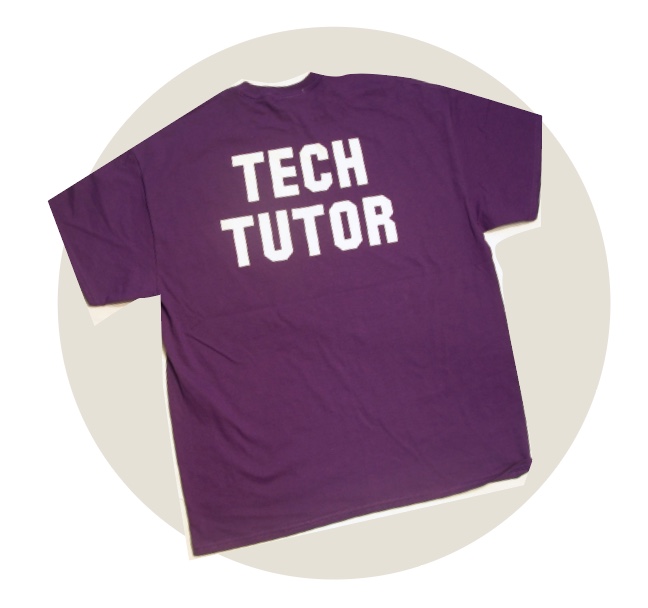purple tech tutor t-shirt
