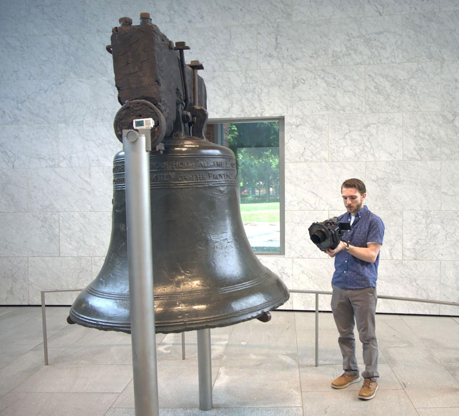 Orange with Liberty Bell replica, courtesy